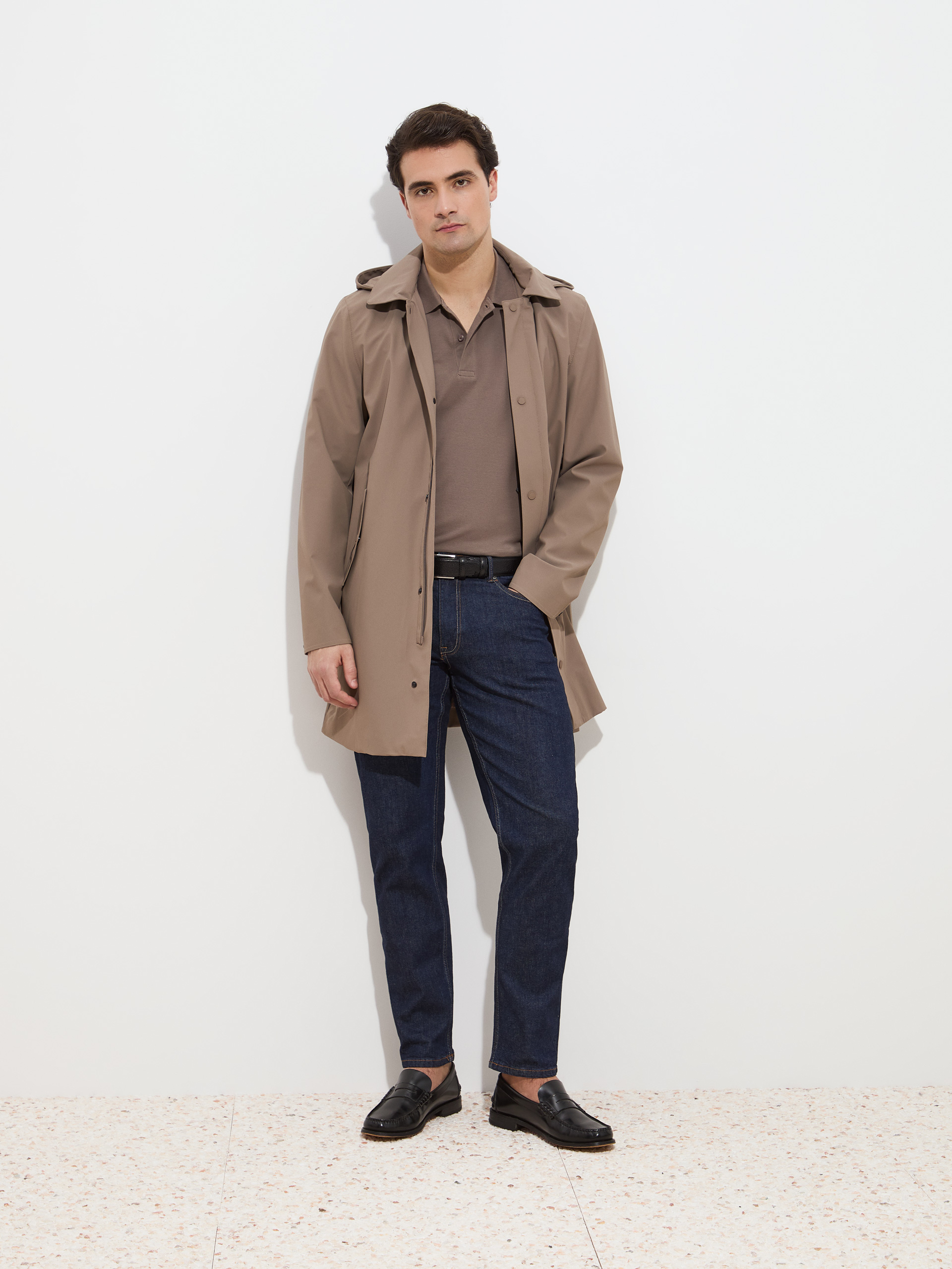 Parka com capuz amovível