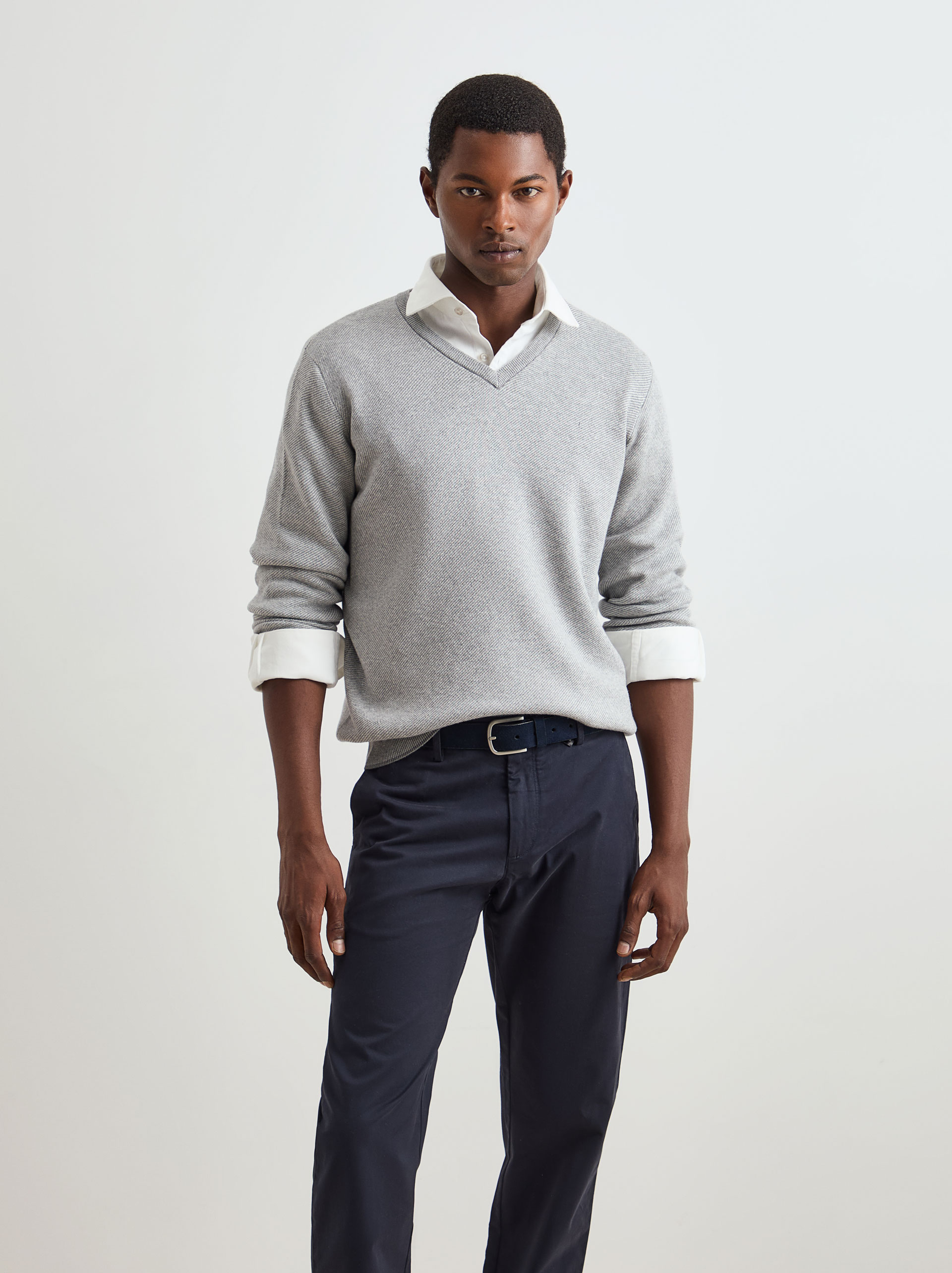 Cotton and wool pullover