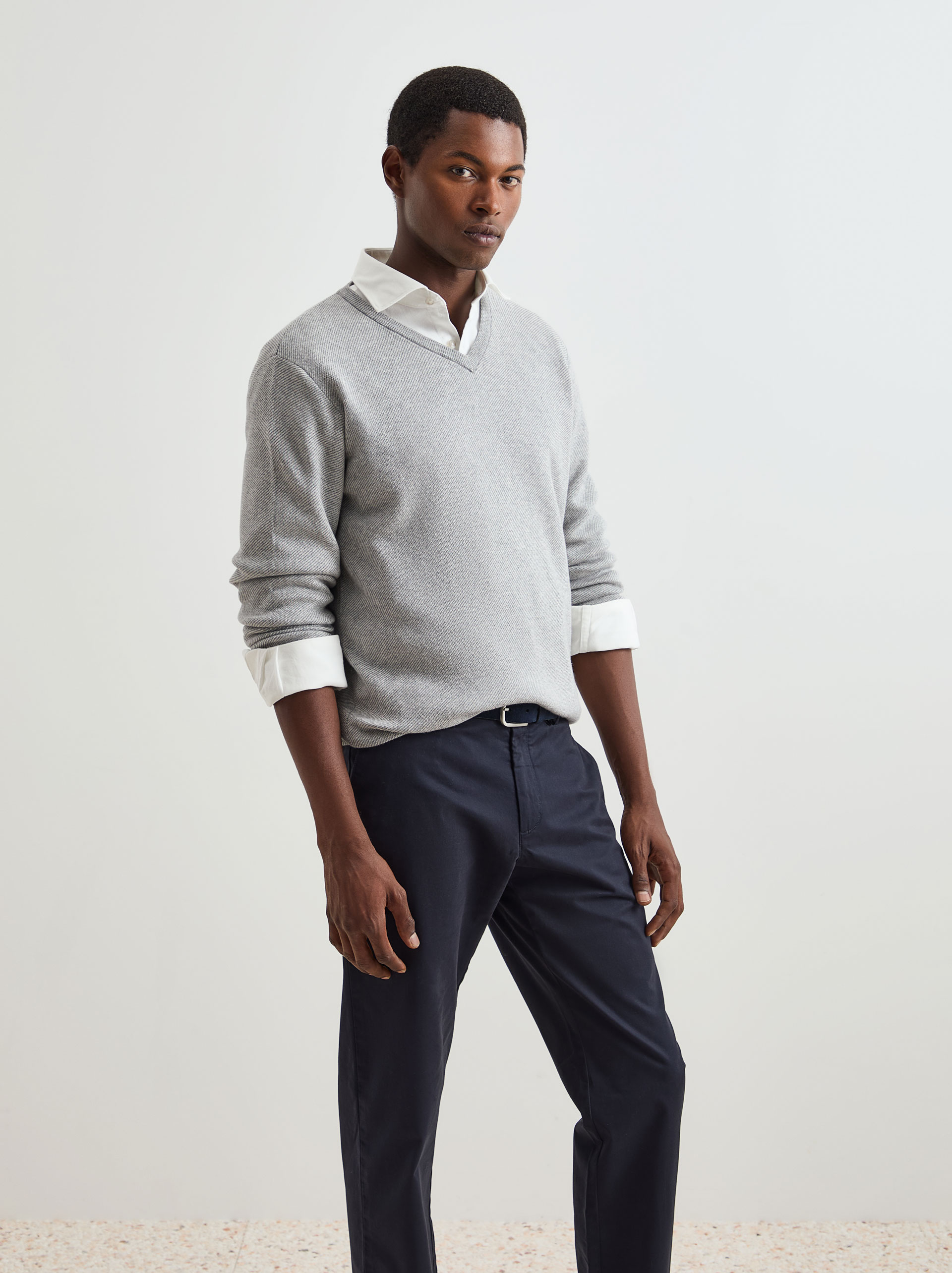 Cotton and wool pullover