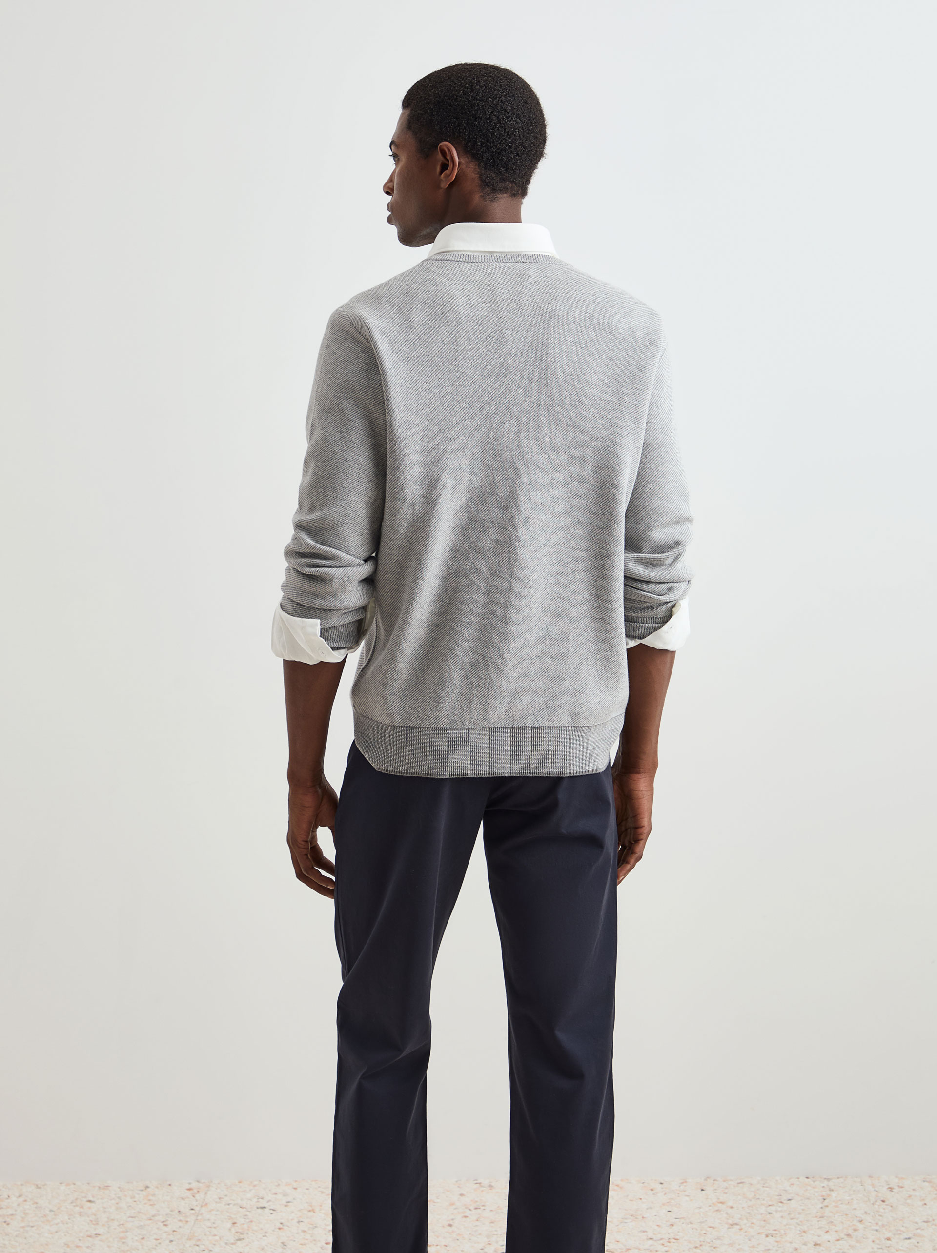 Cotton and wool pullover