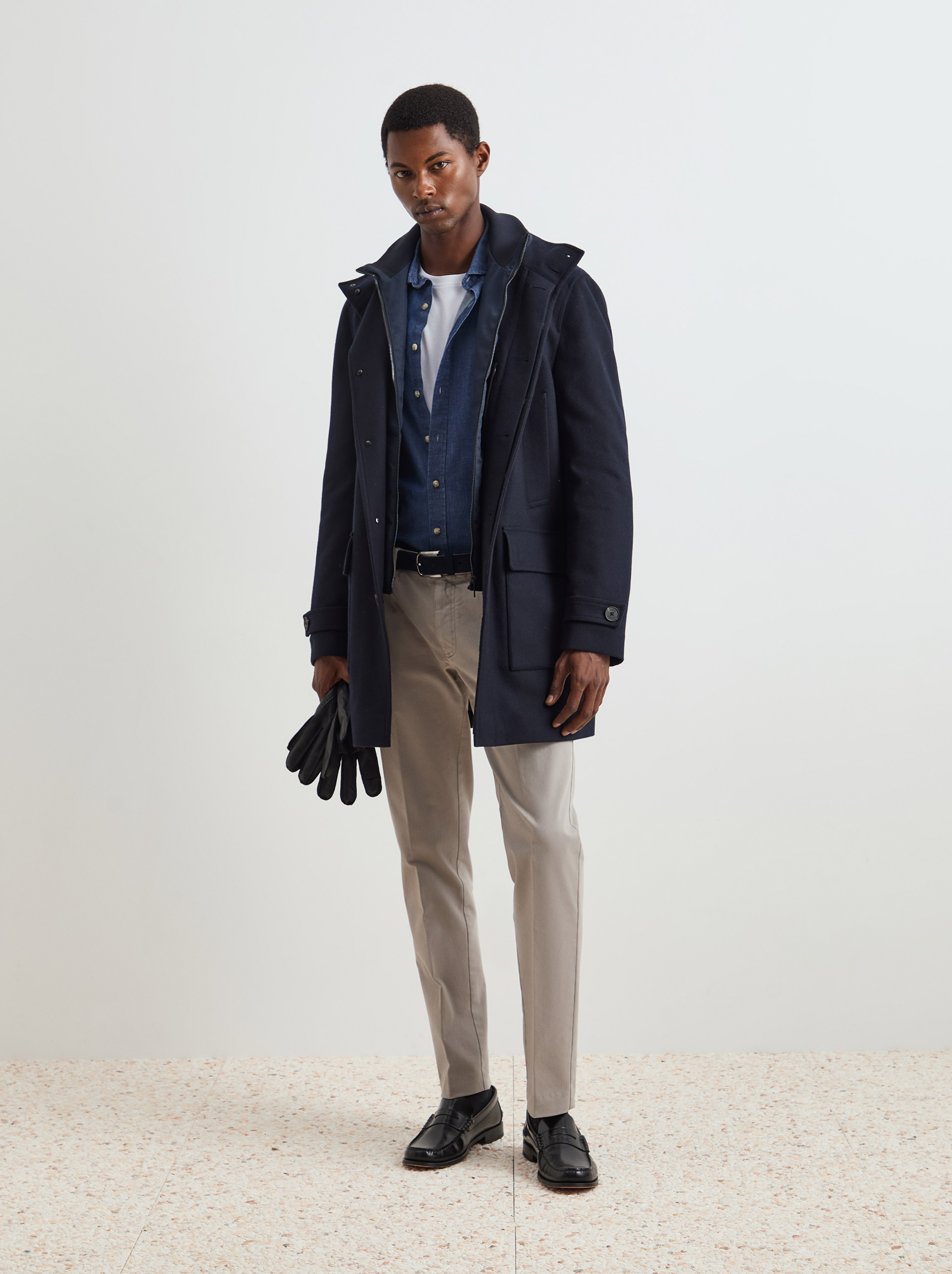 Overcoat with wool