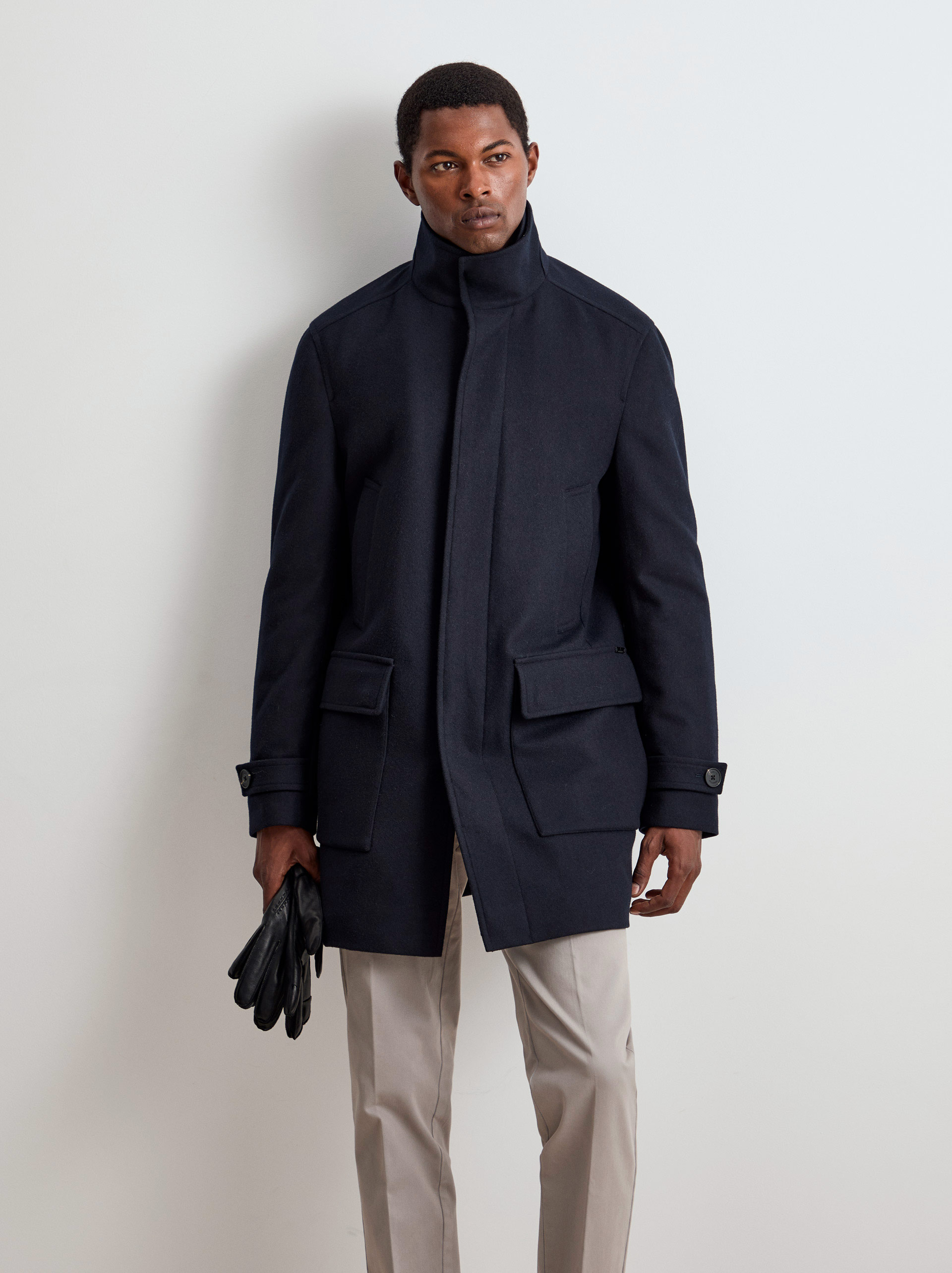 Overcoat with wool