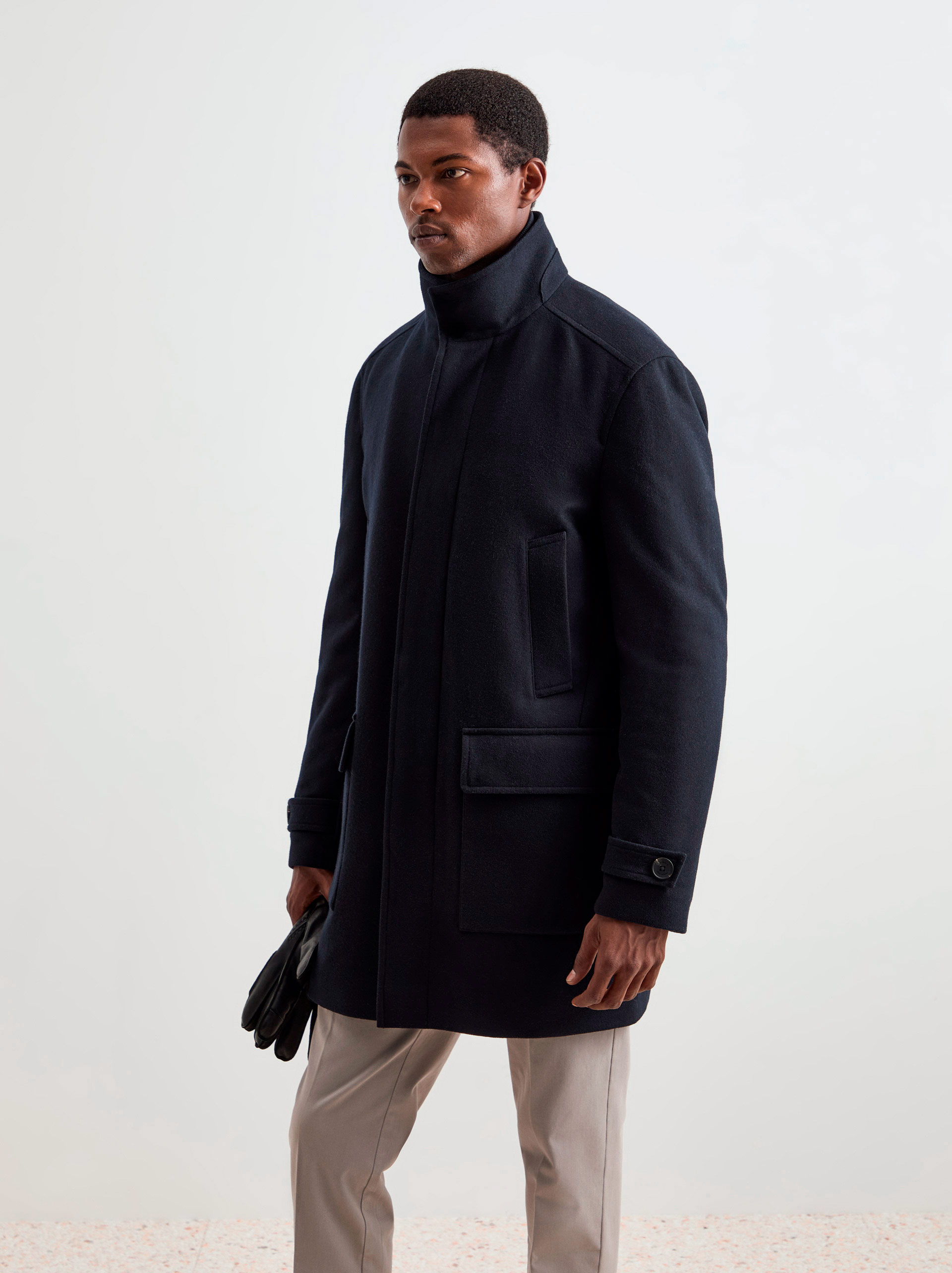 Overcoat with wool