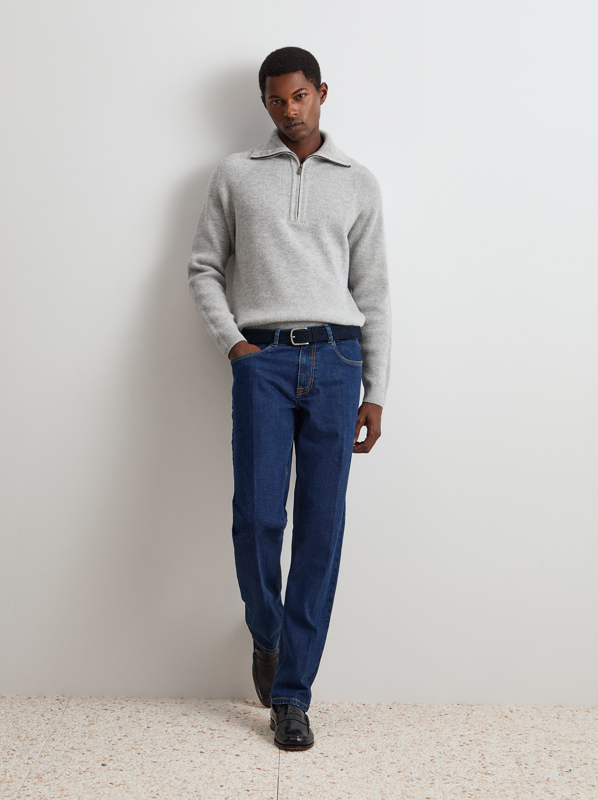 Regular fit denim pants