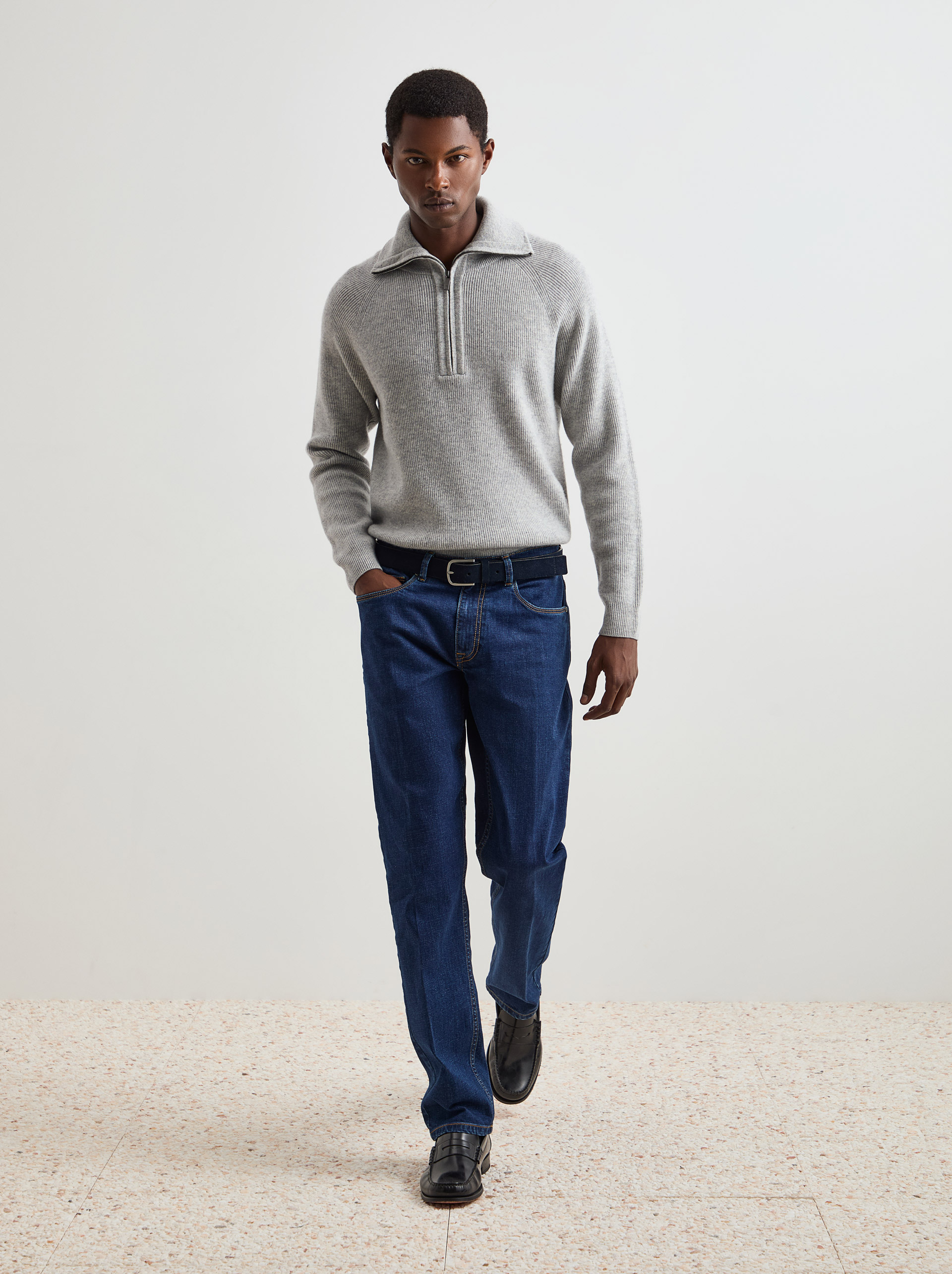 Regular fit denim pants