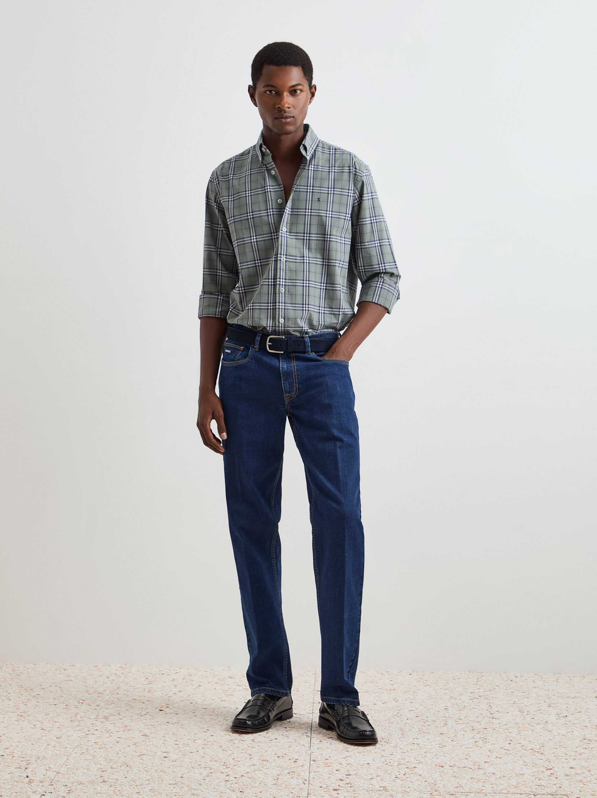 Camisa de algodón a cuadros