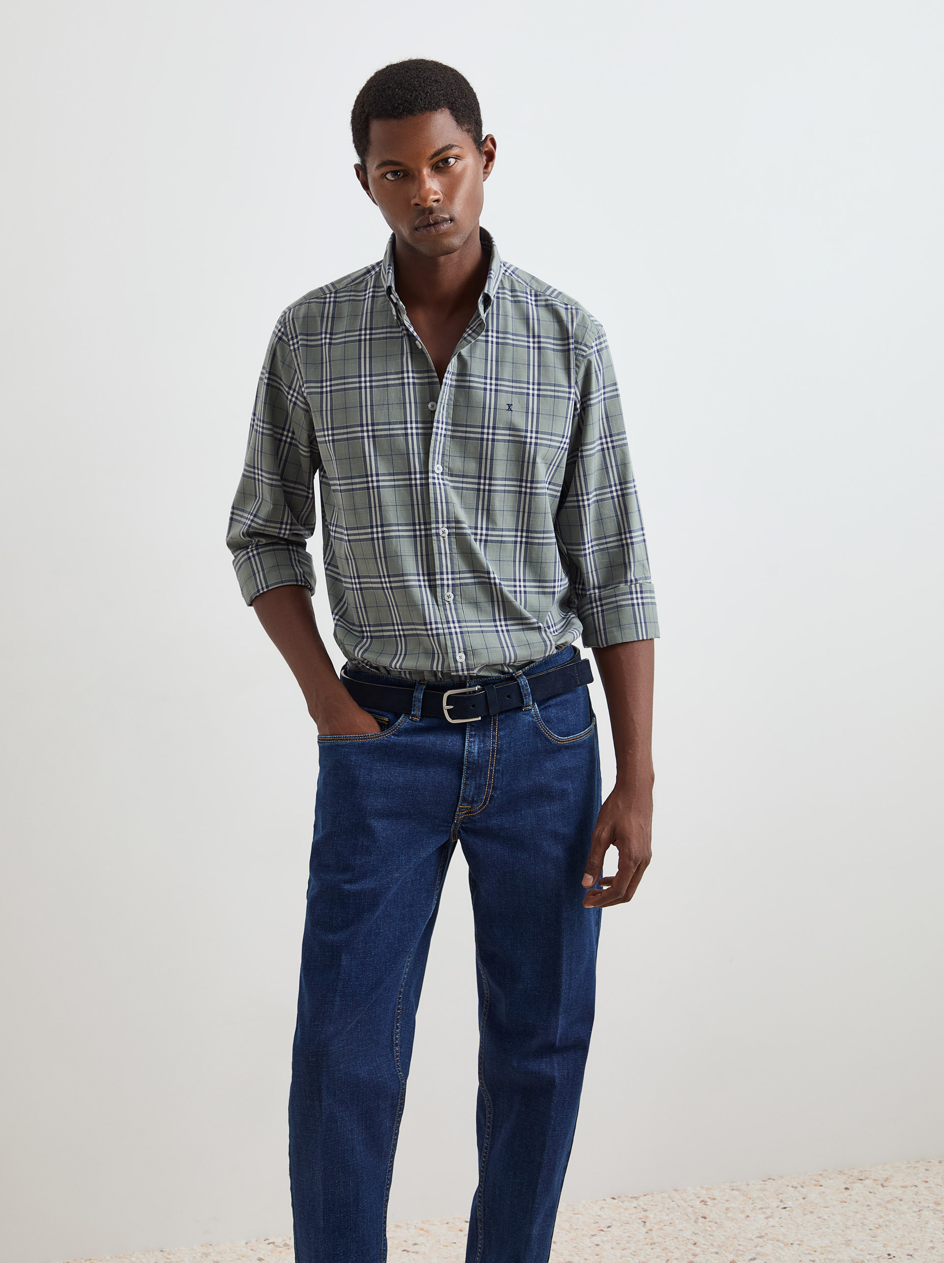 Camisa de algodón a cuadros