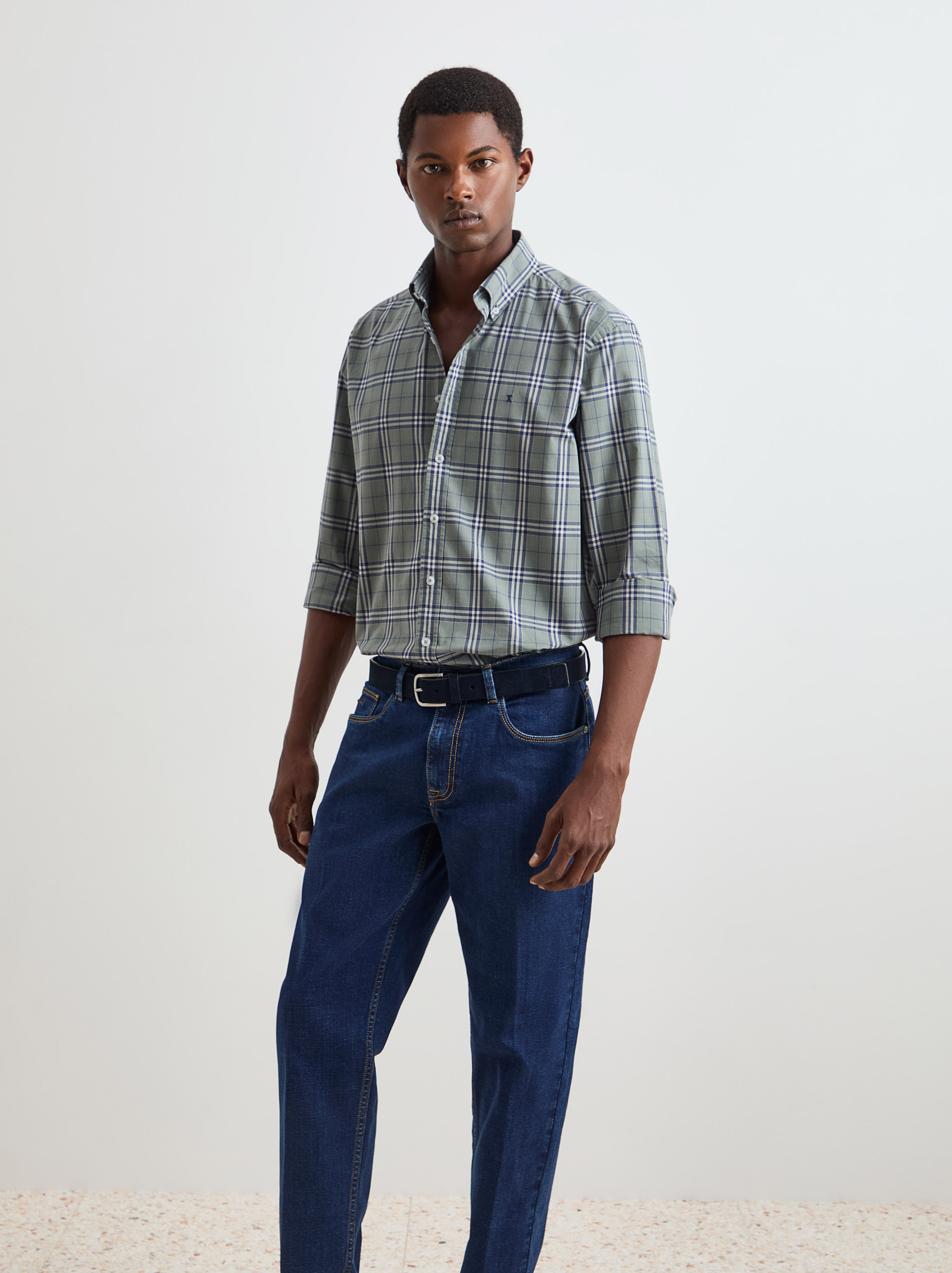 Camisa de algodón a cuadros