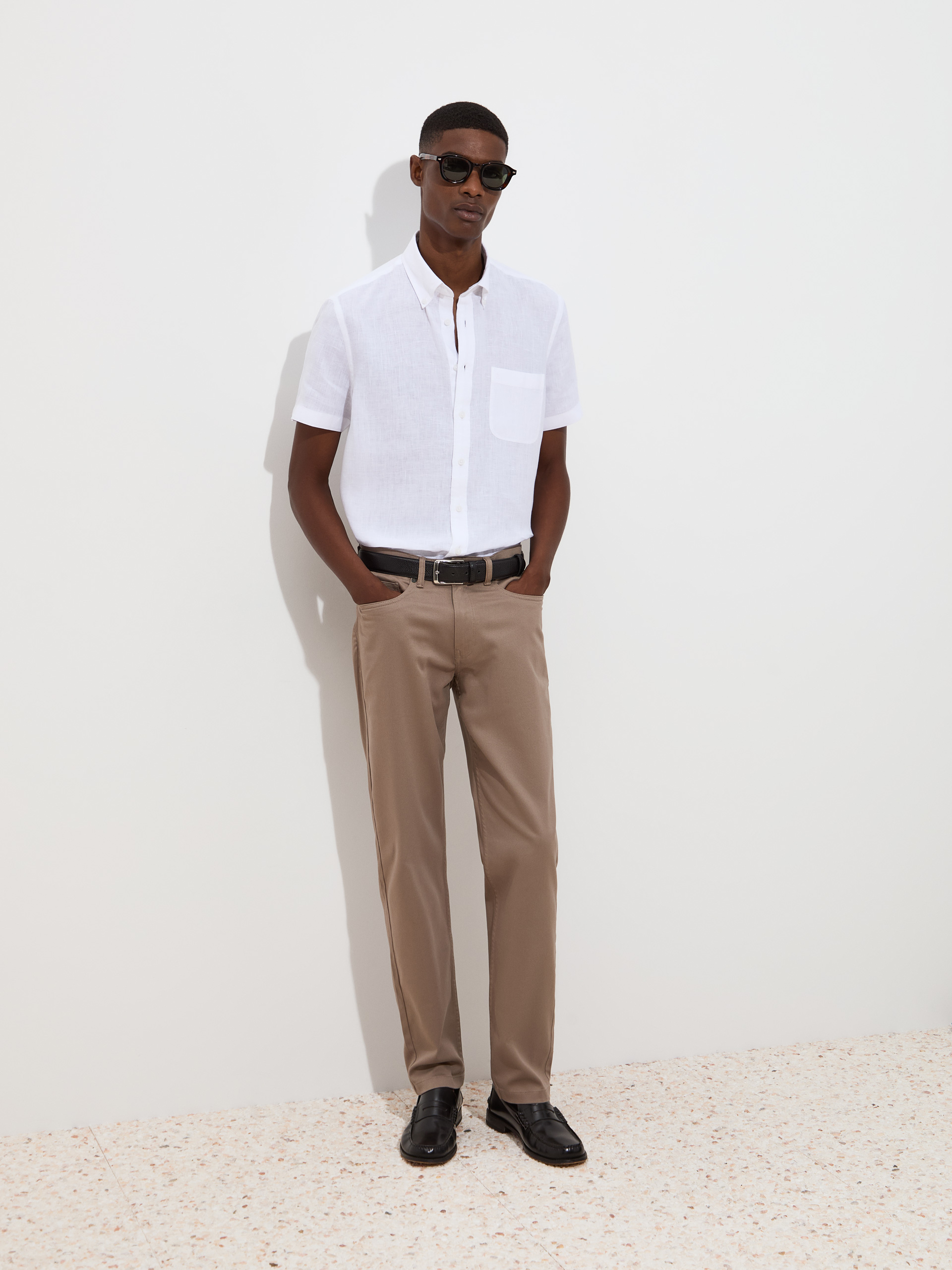 Regular fit twill pants