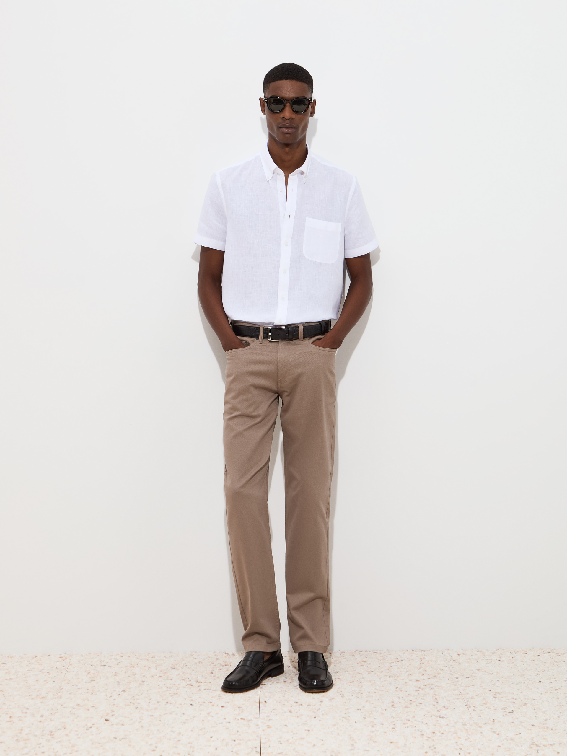 Regular fit twill pants