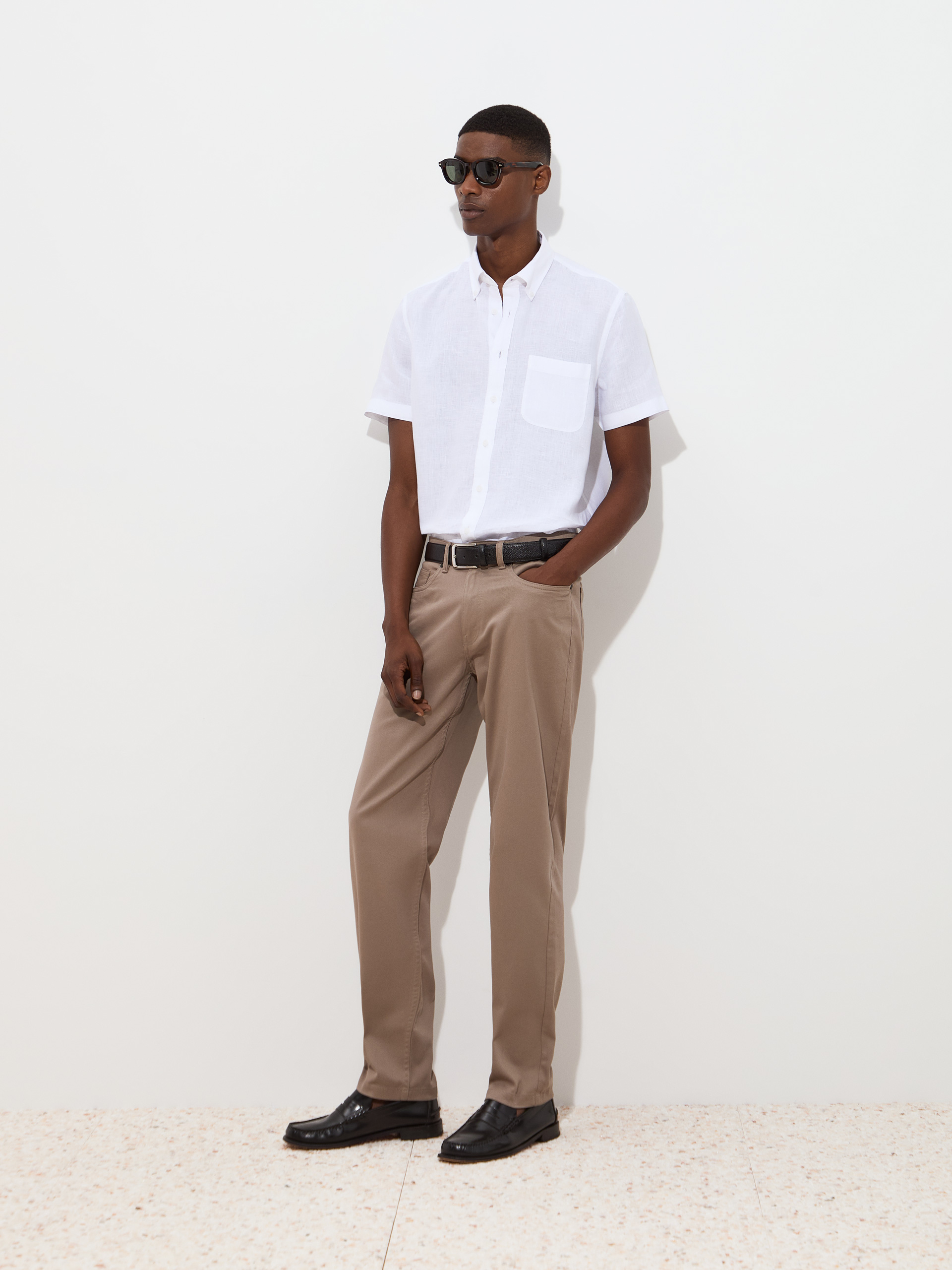 Regular fit twill pants