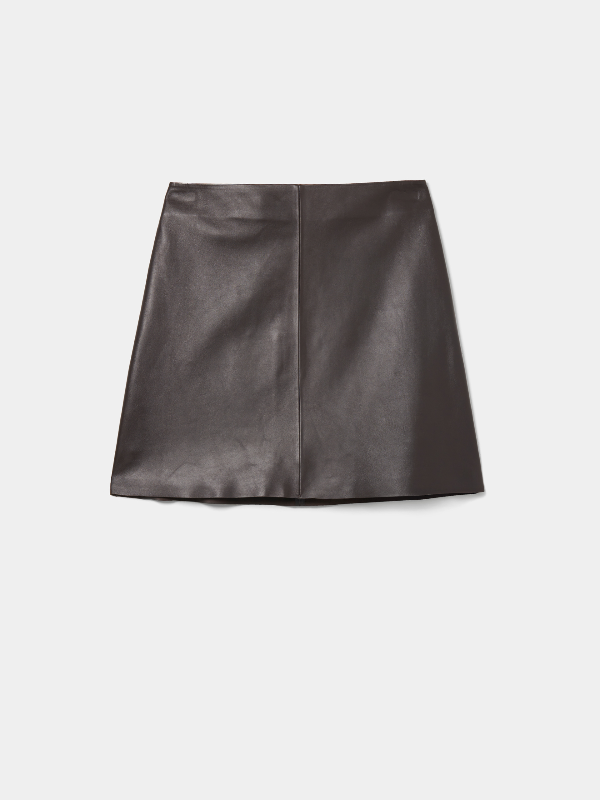 Short leather skirt