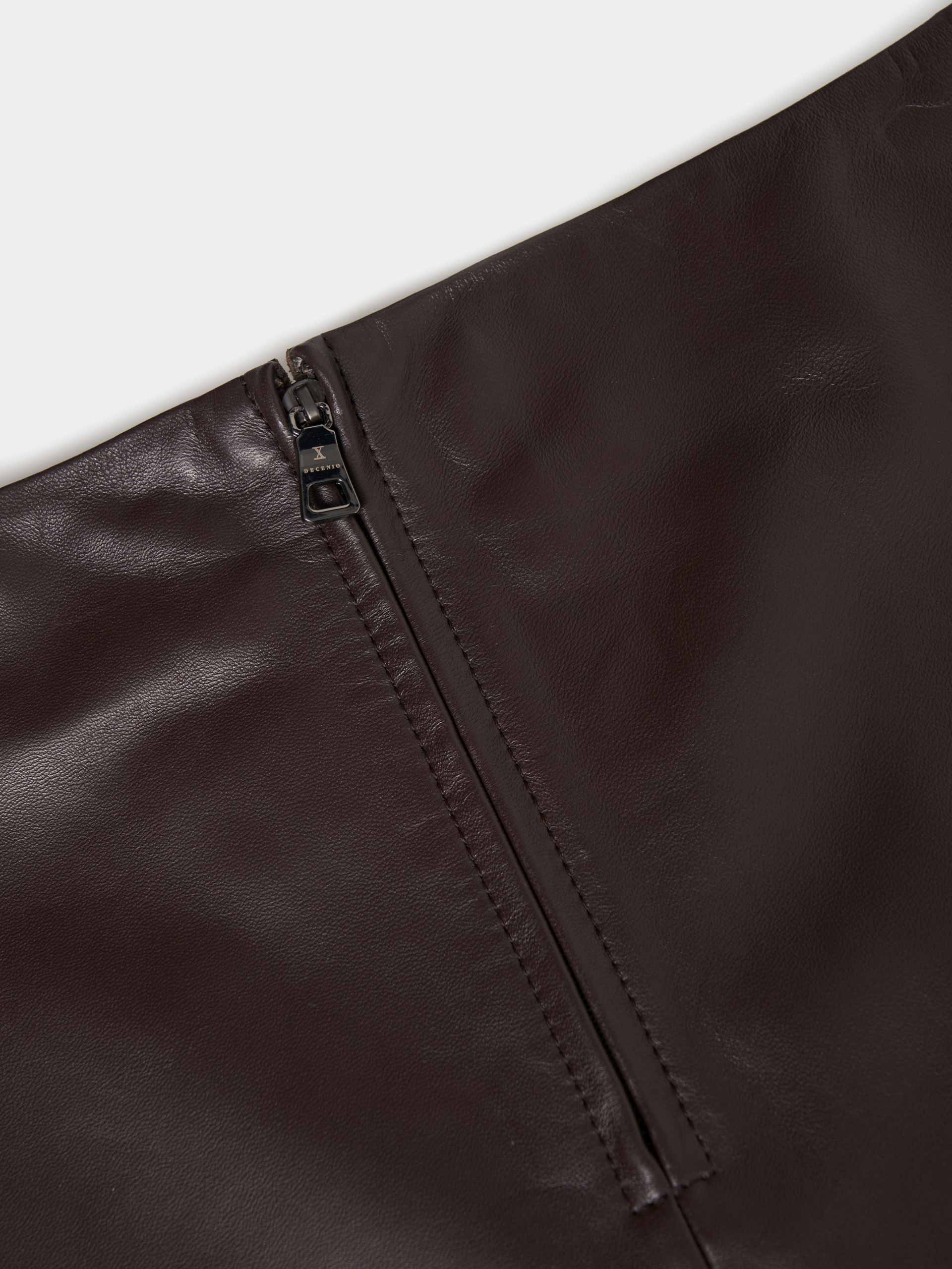 Short leather skirt