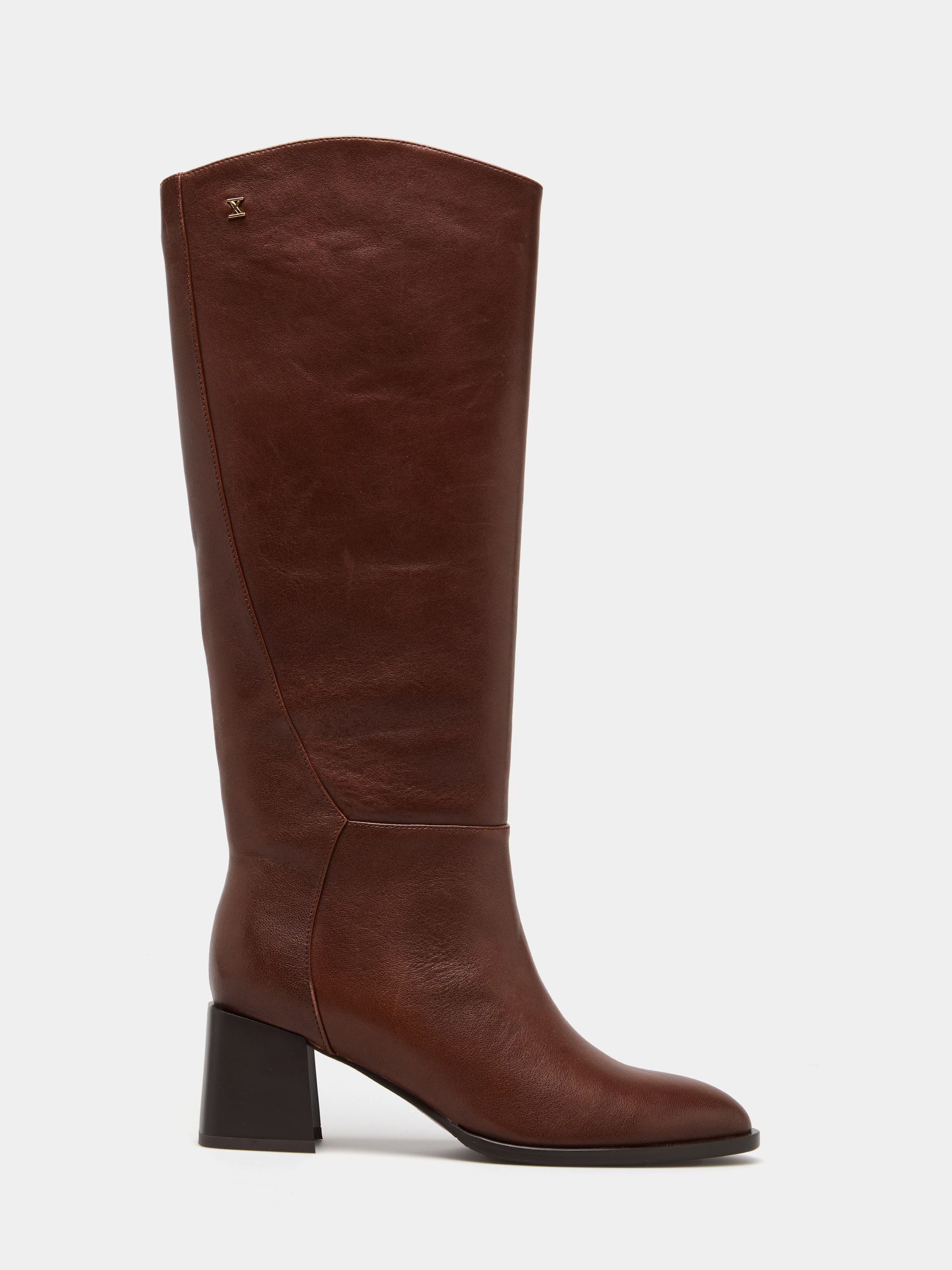 High-top leather boots