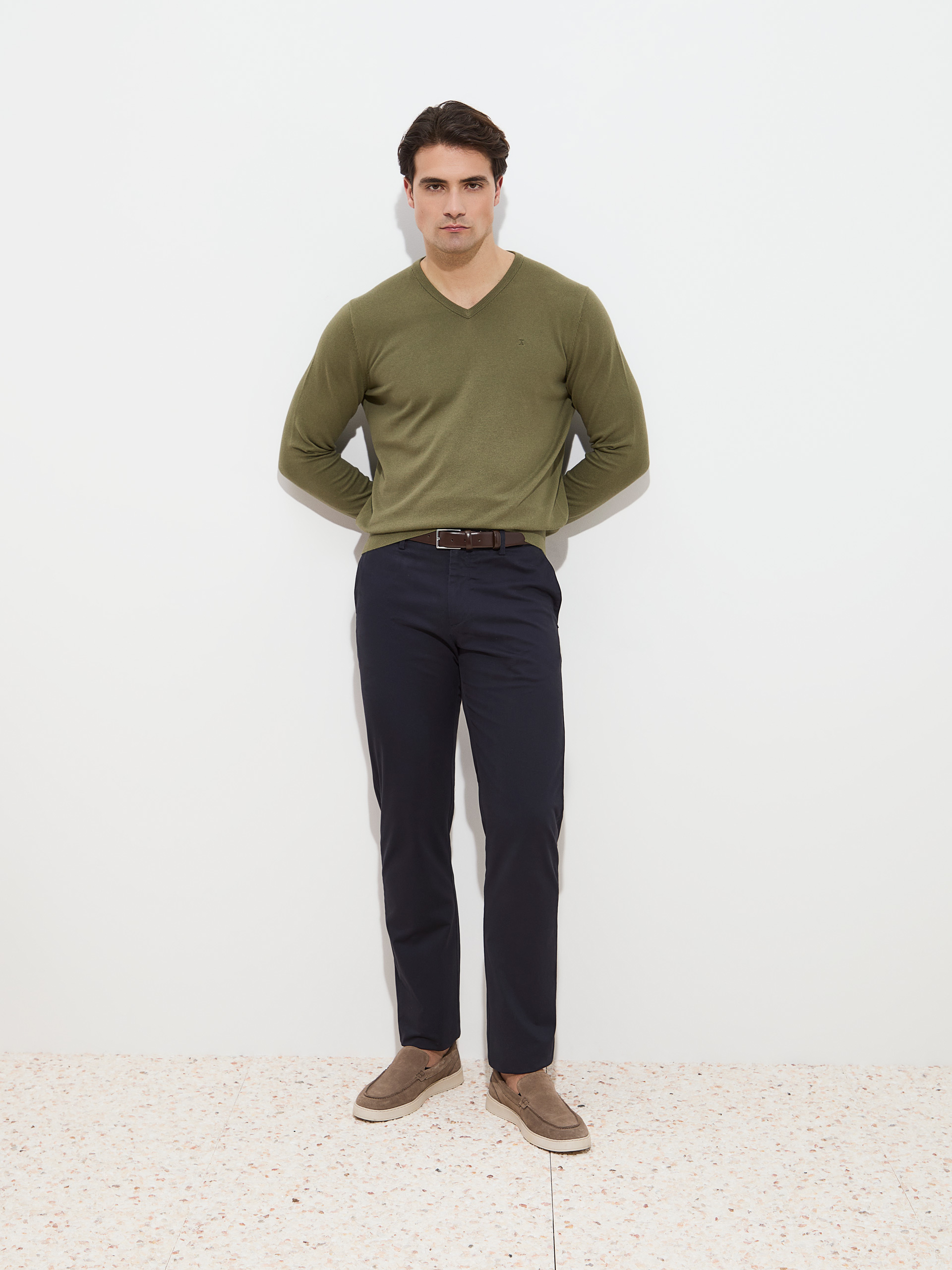 Pullover em algodão e caxemira