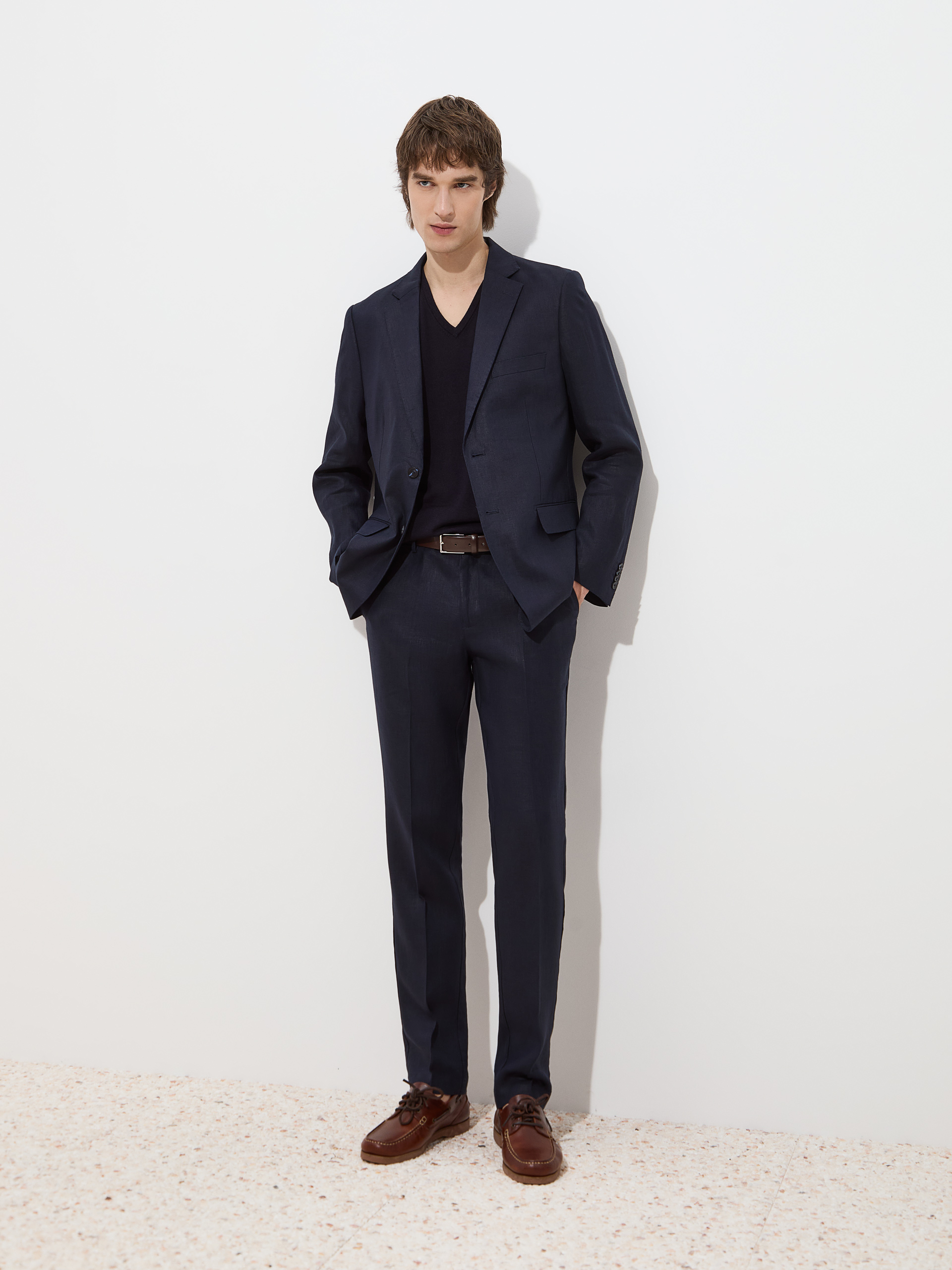 Regular fit linen trousers