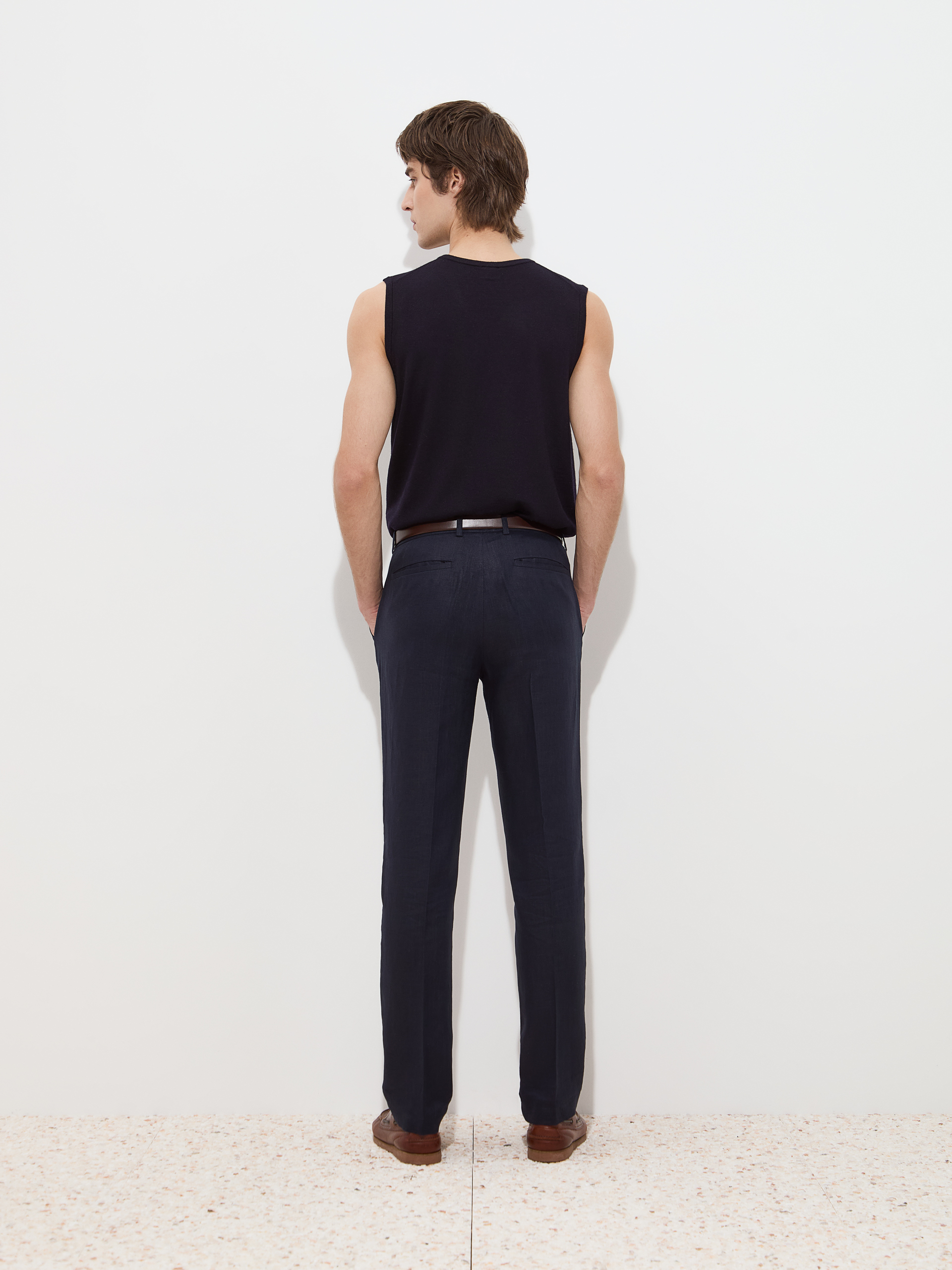 Regular fit linen trousers