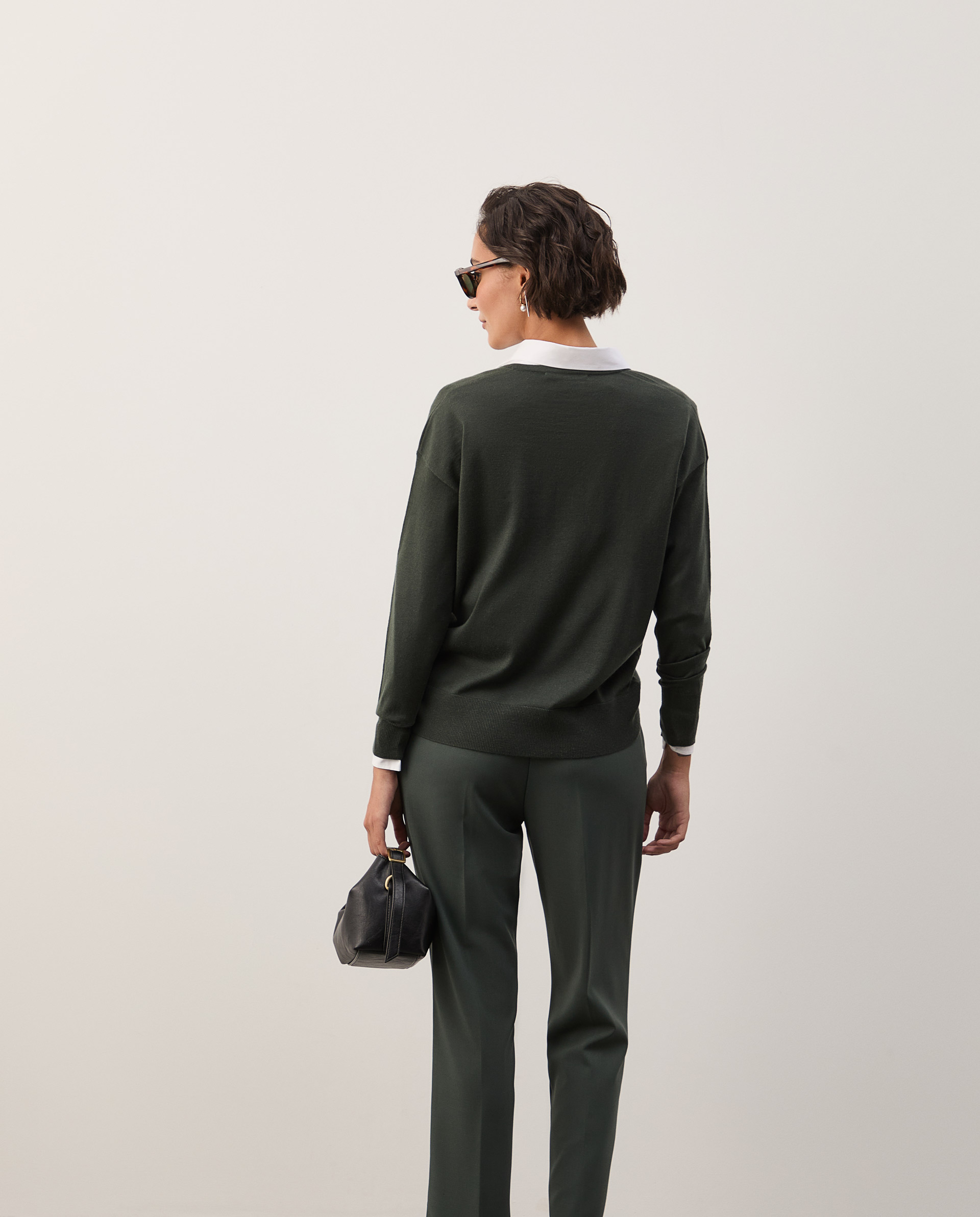 V-neck knitted sweater