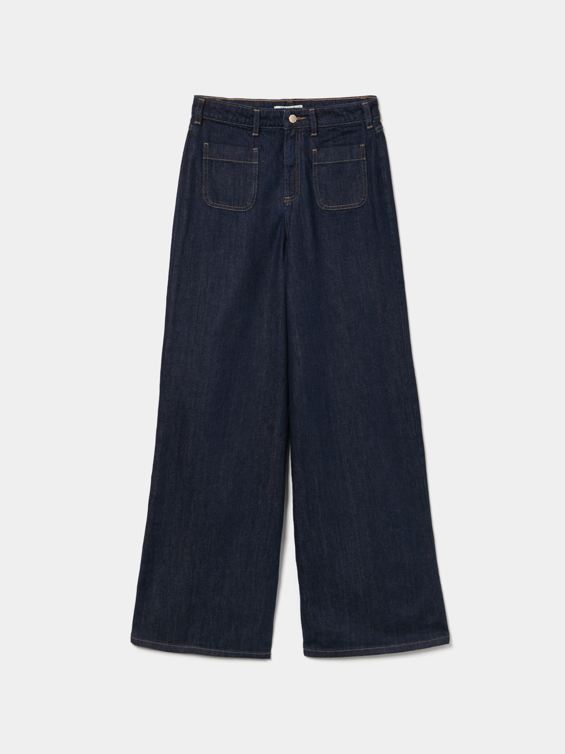 Wide leg denim pants