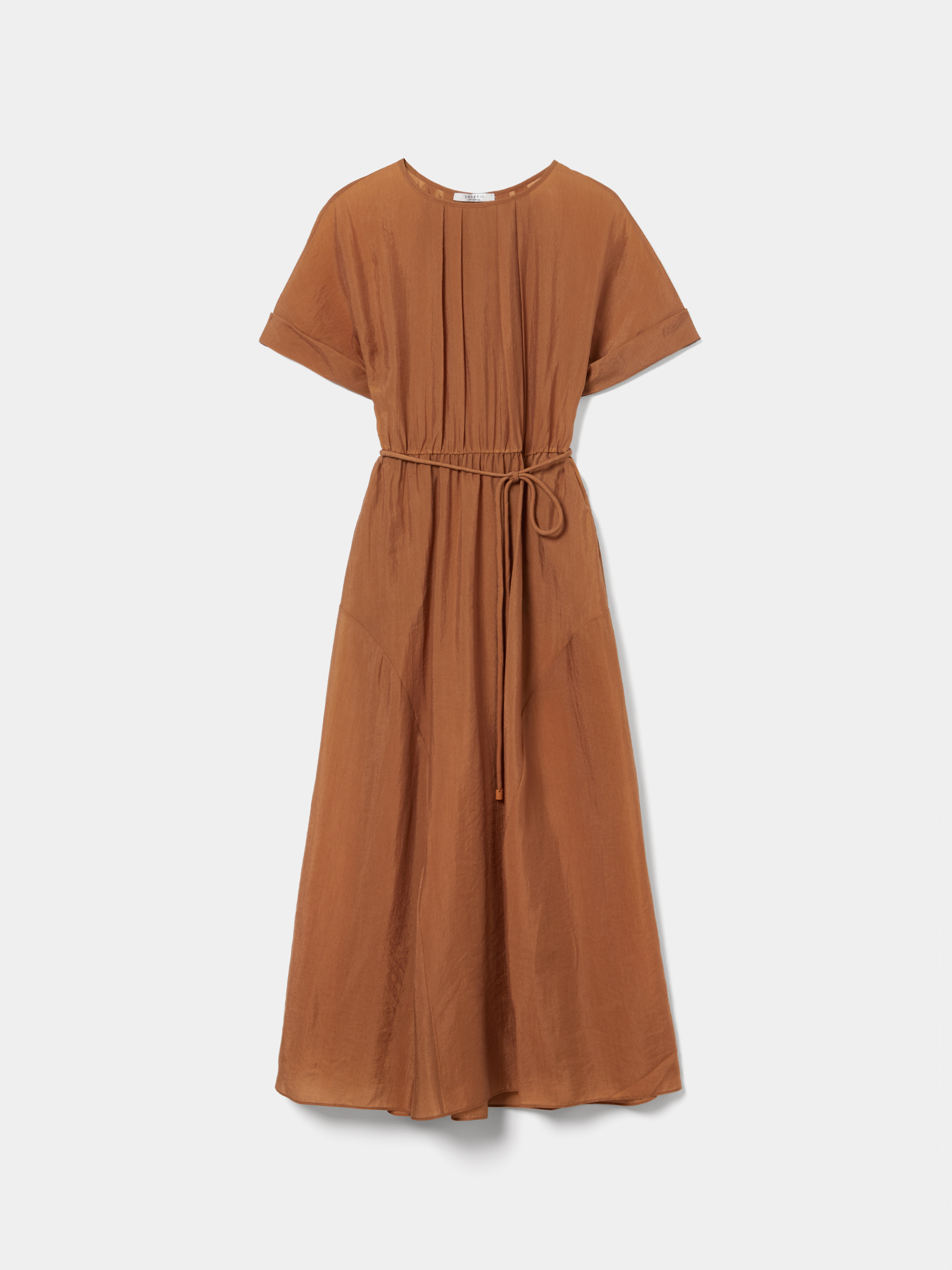 Vestido midi de cupro