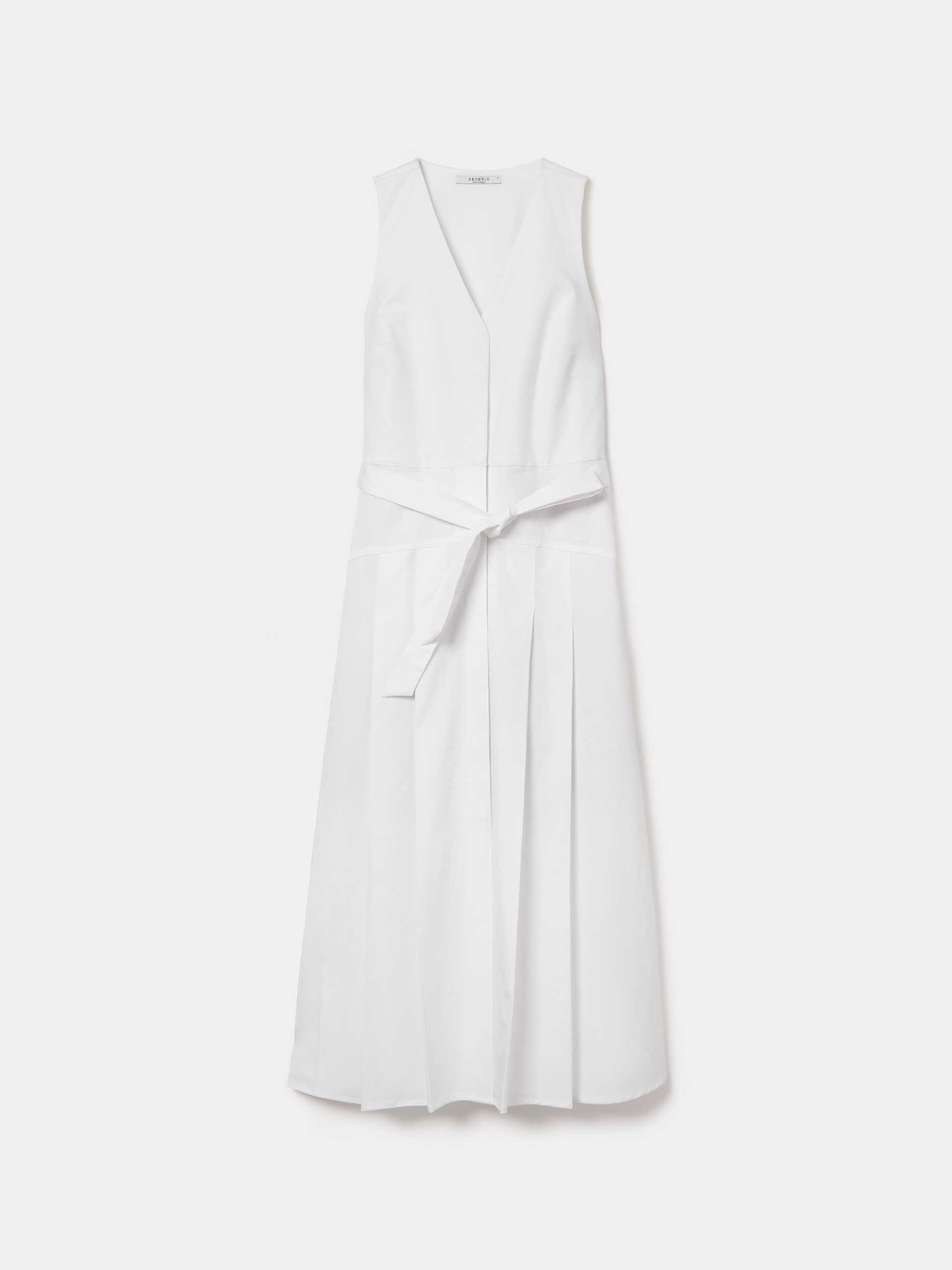 Vestido midi com liocel e linho