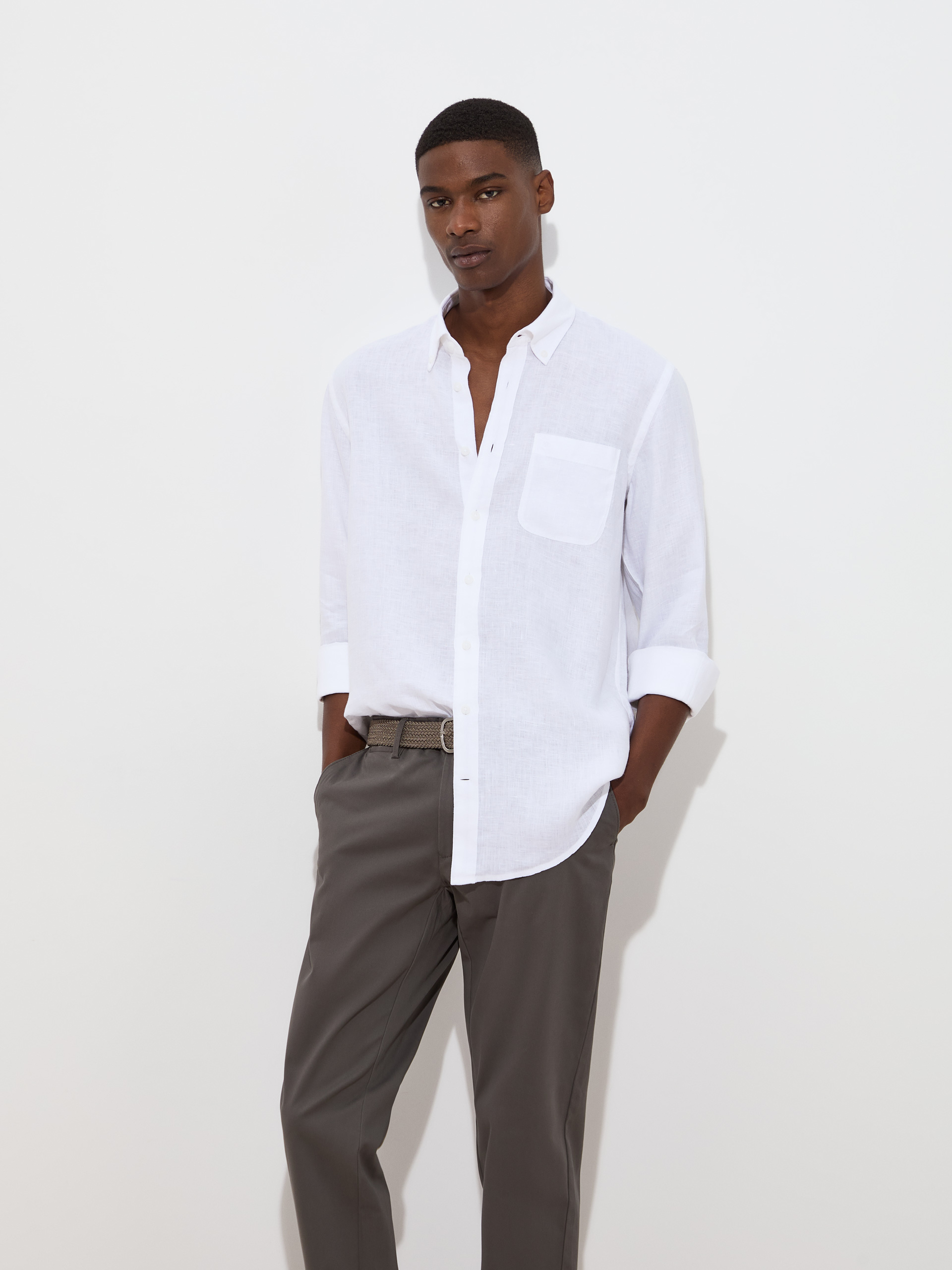 Regular fit linen shirt
