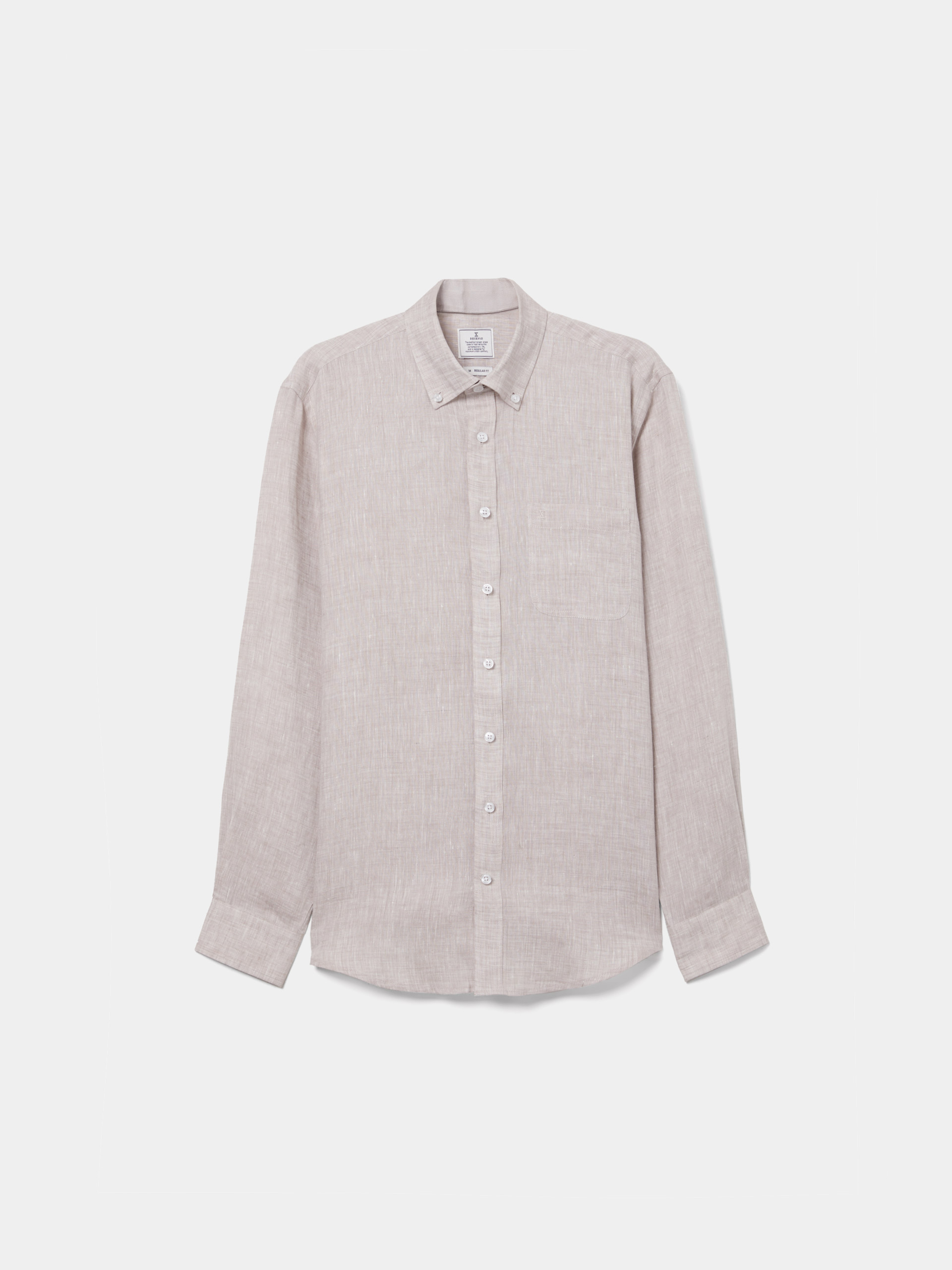 Camisa de lino de corte regular