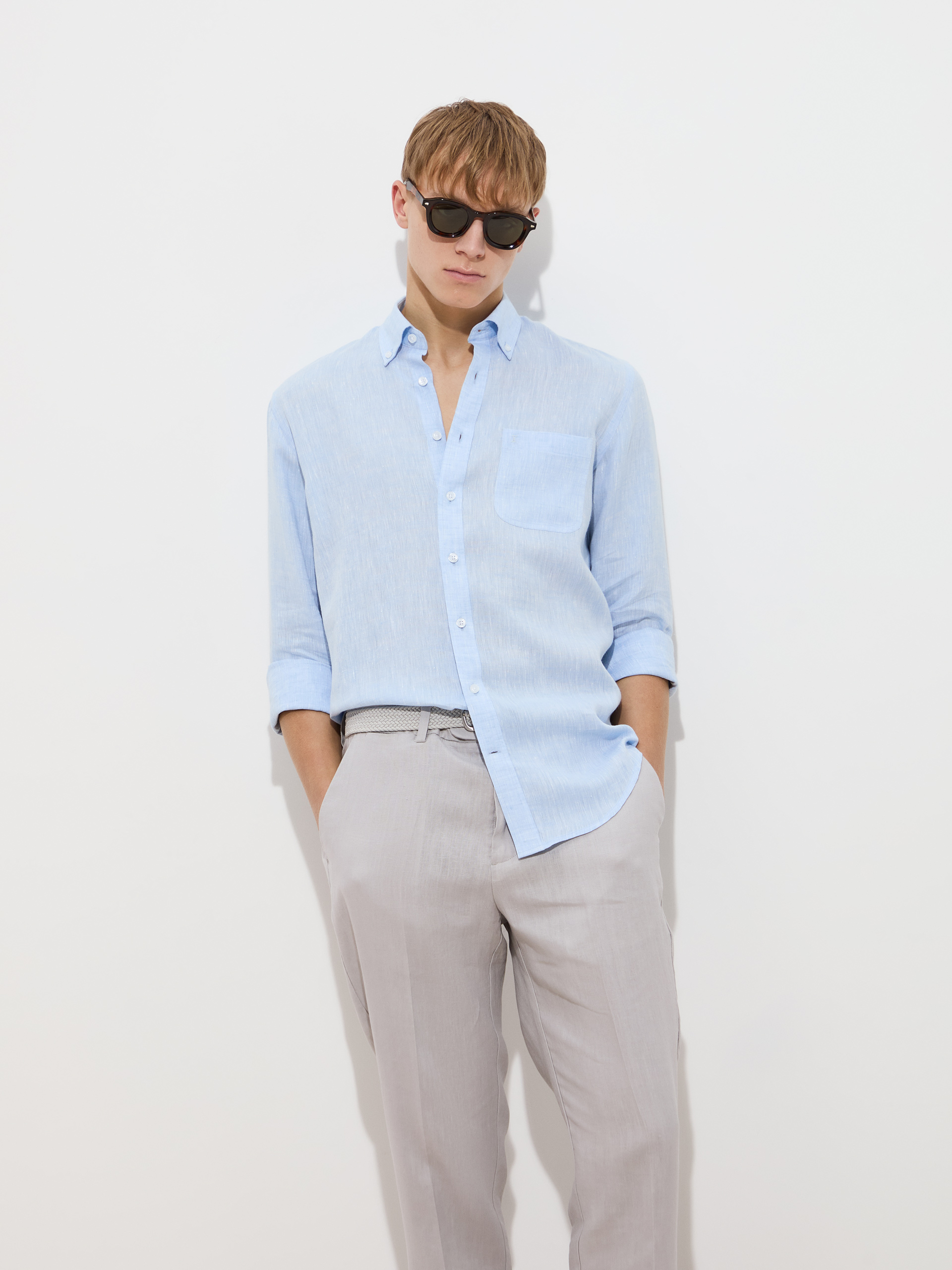 Regular fit linen shirt