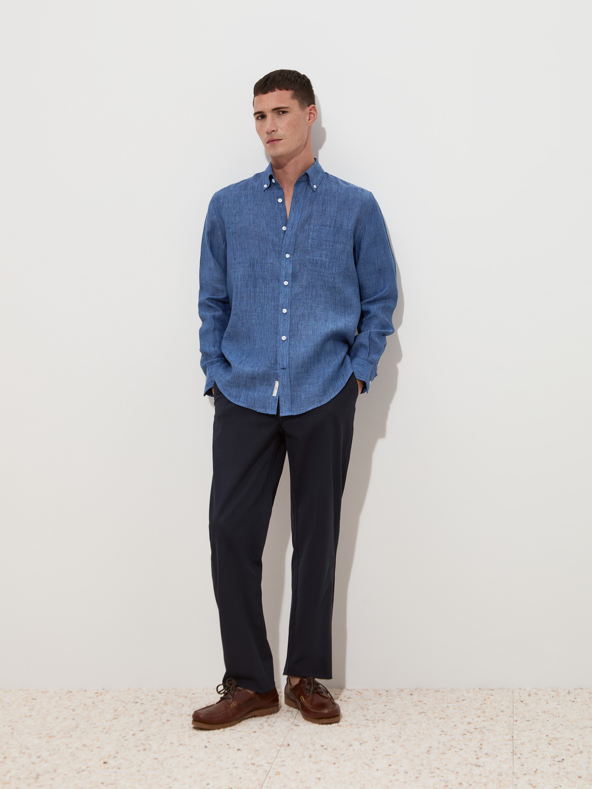 Camisa regular fit em linho