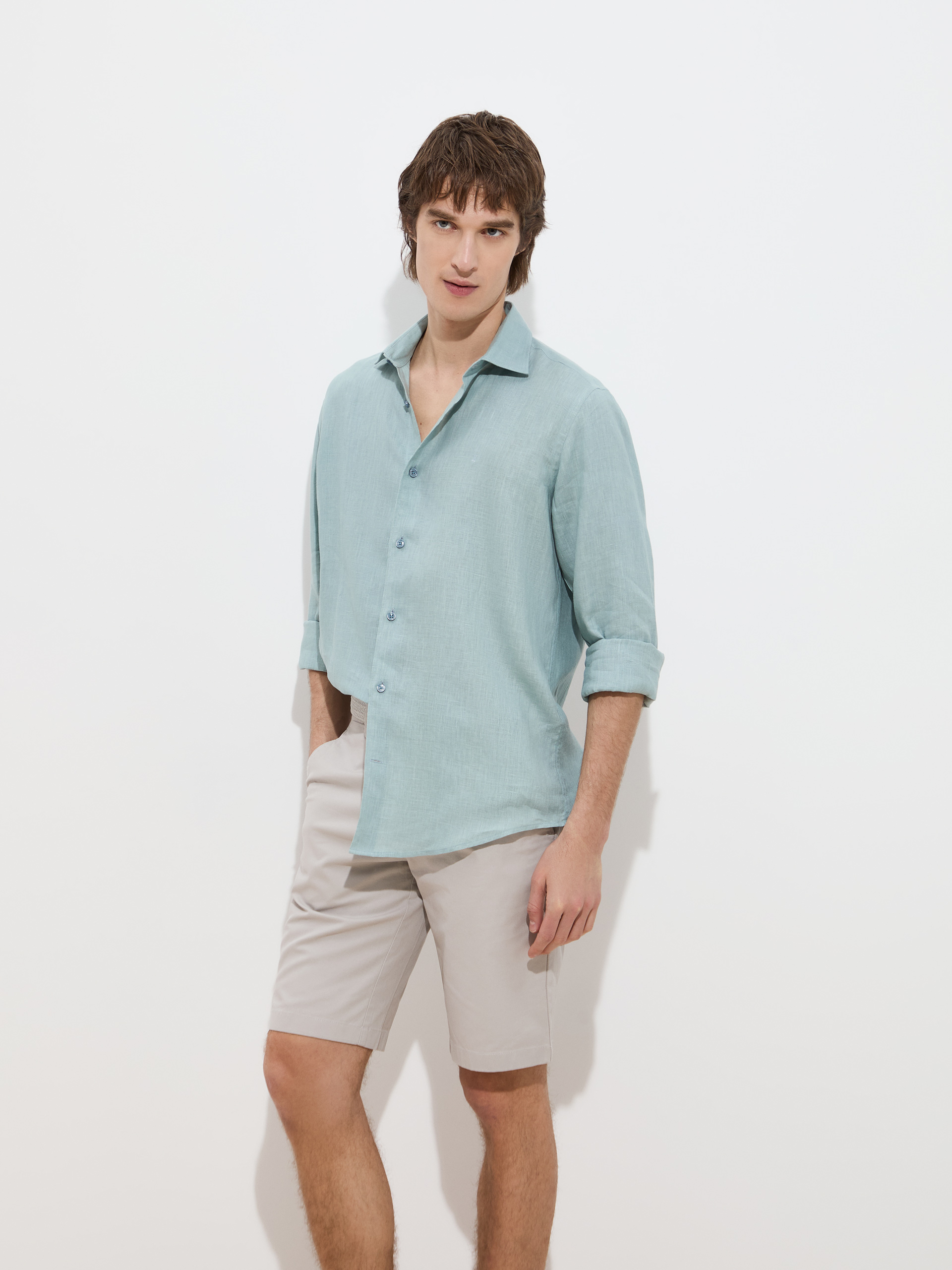 Regular fit linen shirt
