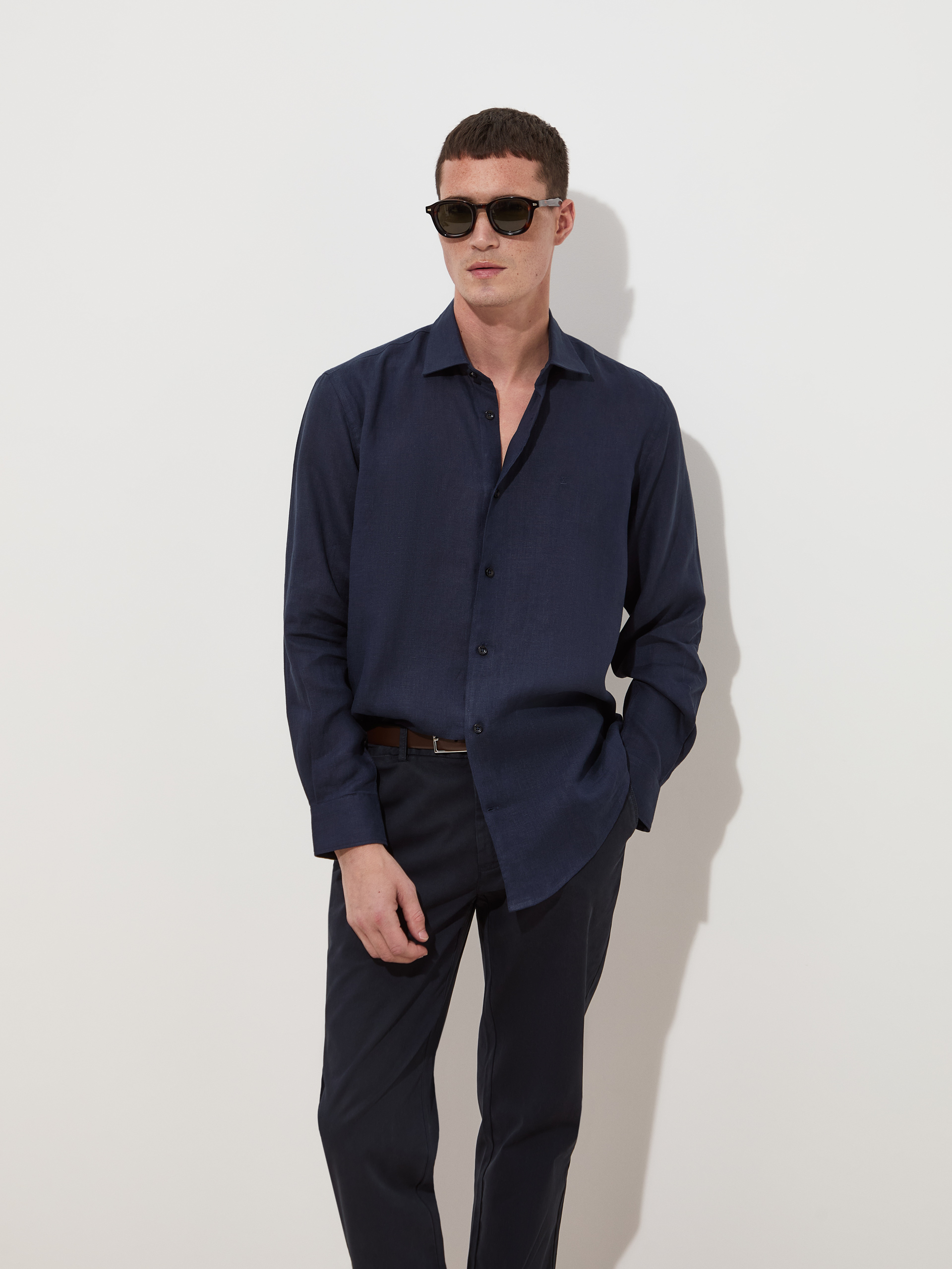 Regular fit linen shirt