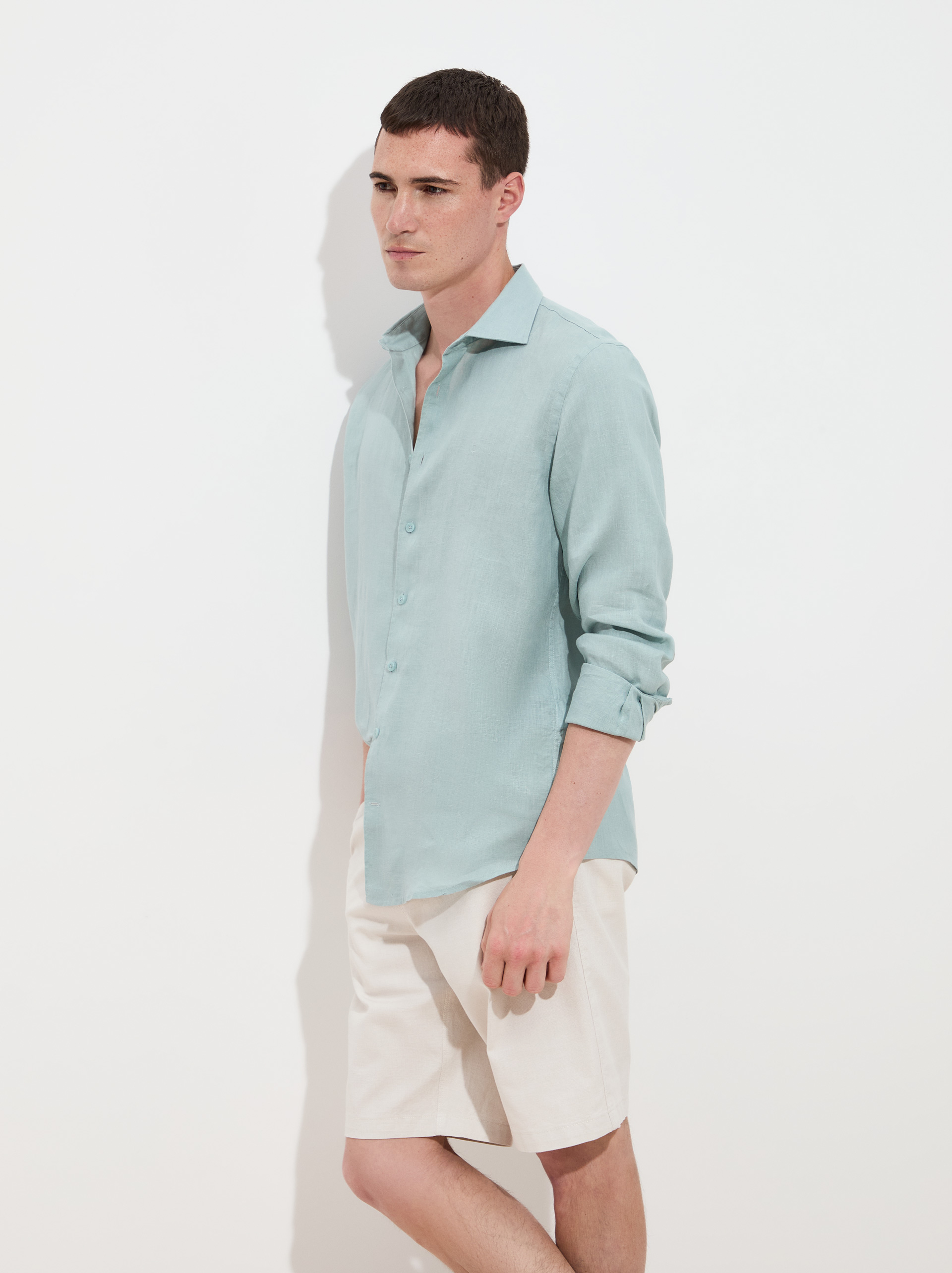 Regular fit linen shirt