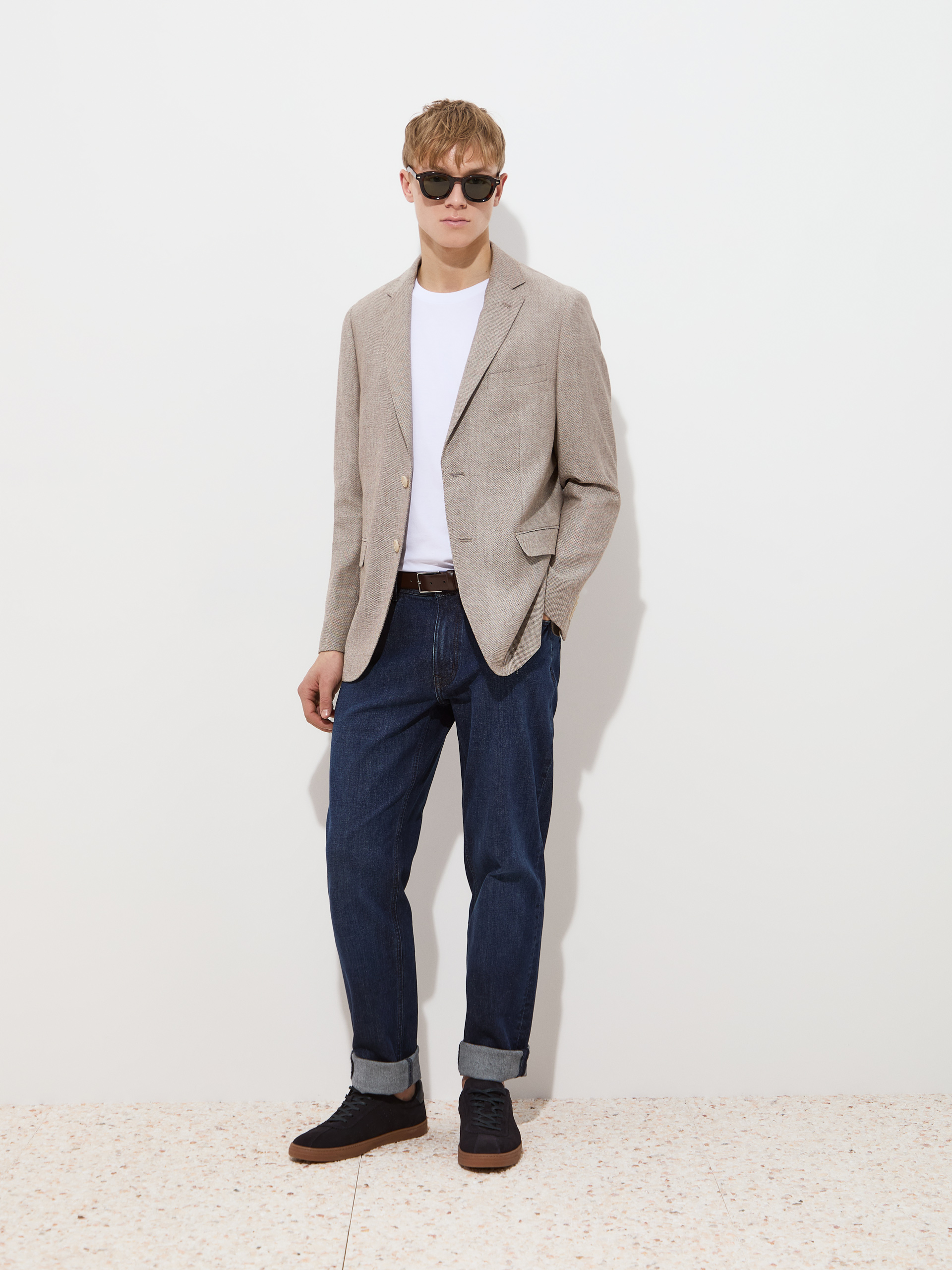 Regular fit blazer in linen