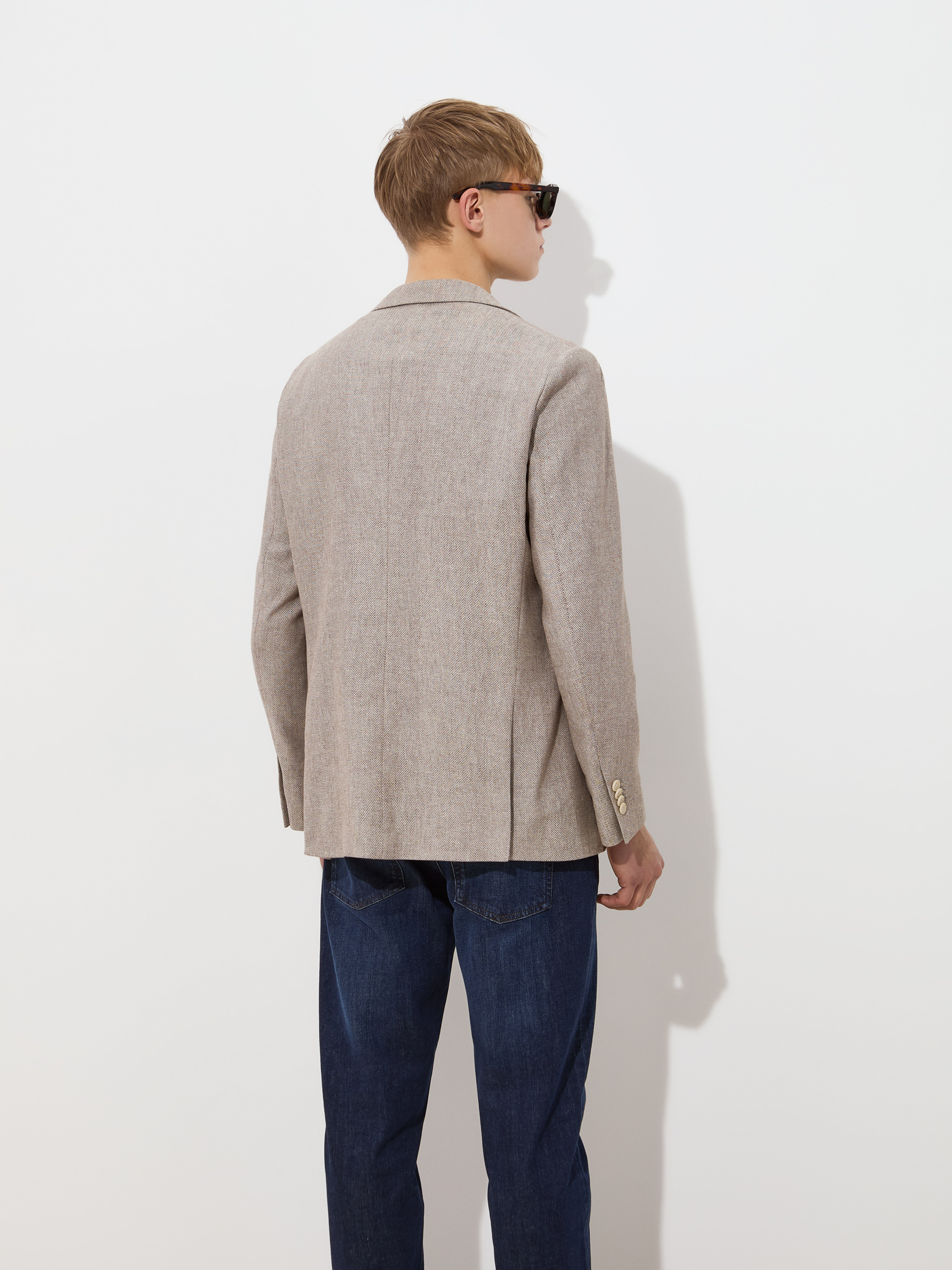 Regular fit blazer in linen