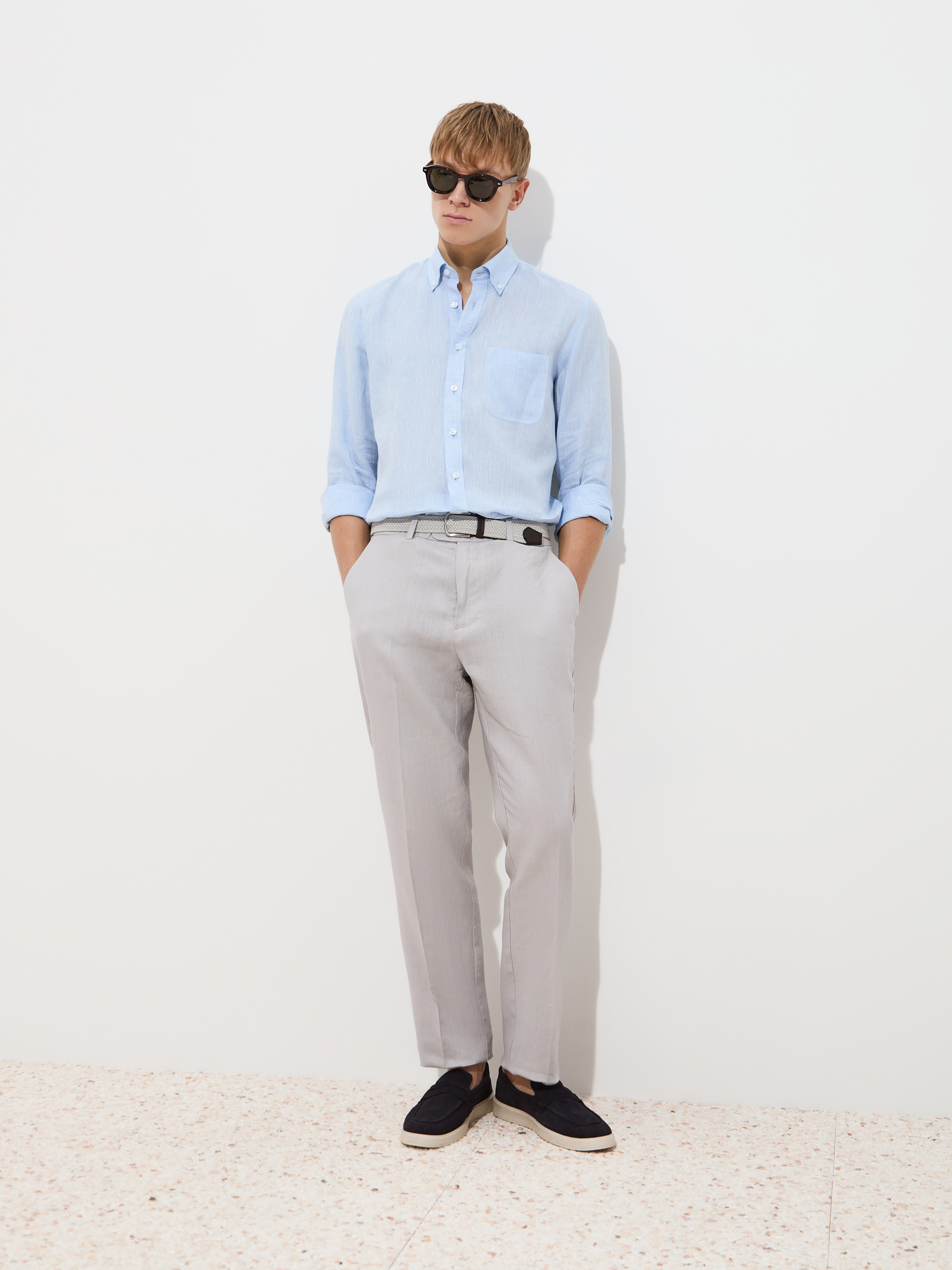 Linen chino trousers