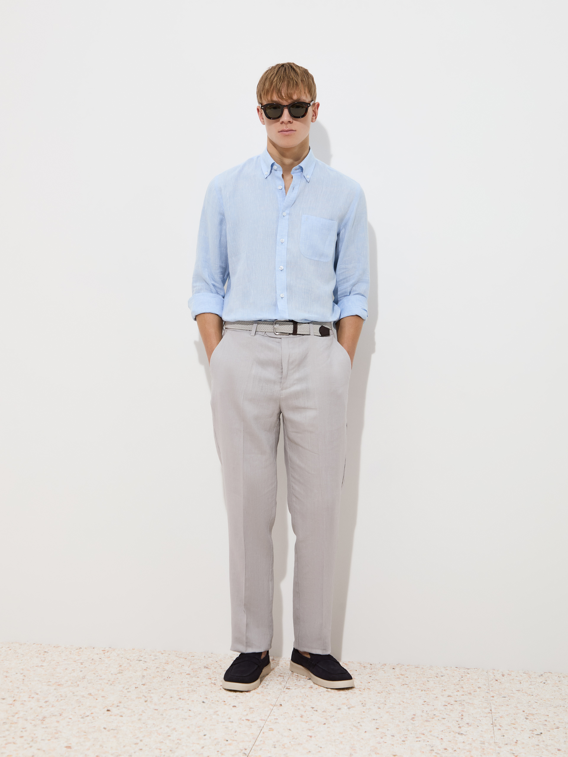 Linen chino trousers