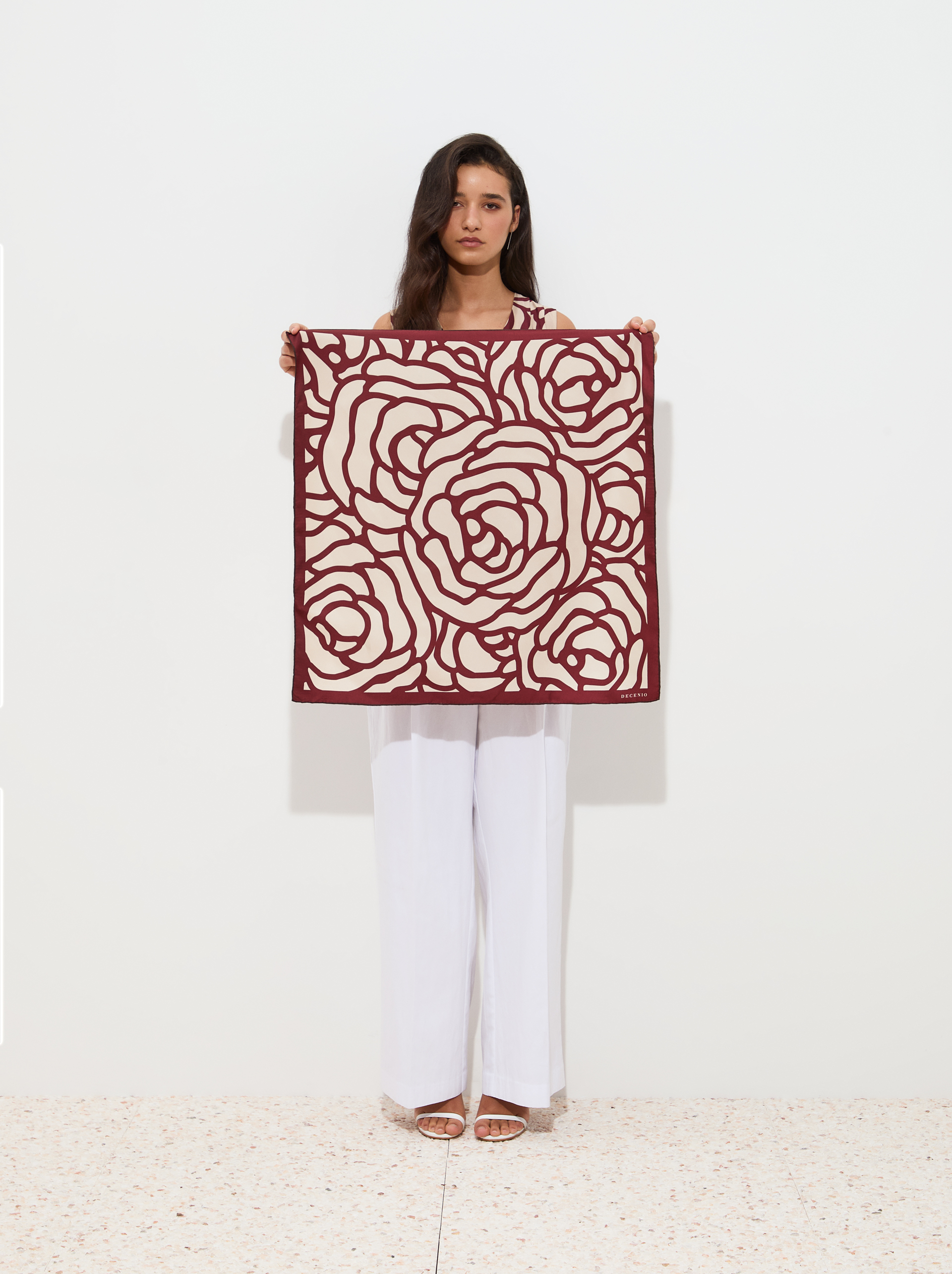 Printed silk scarf