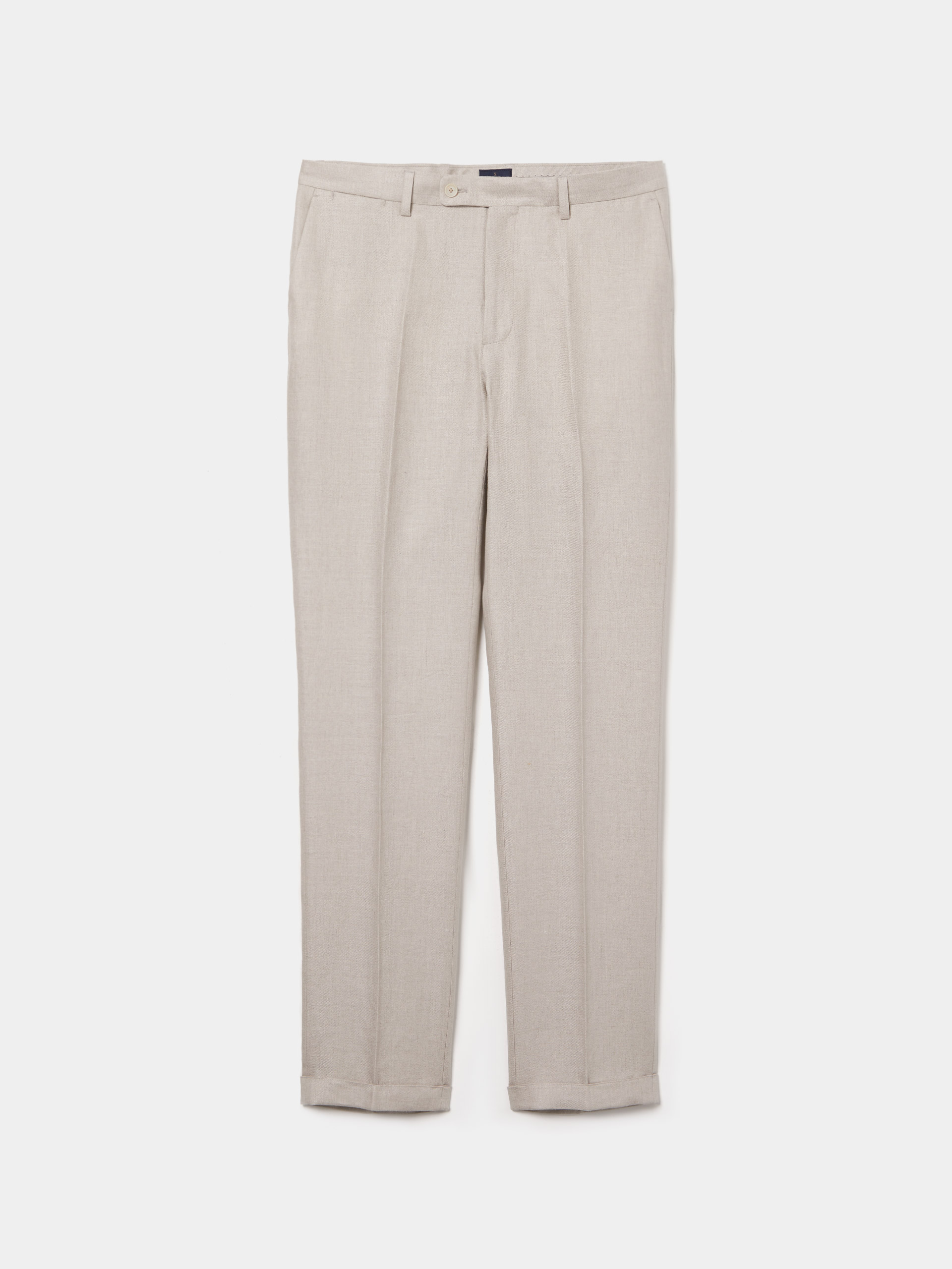 Slim fit trousers in linen and cotton