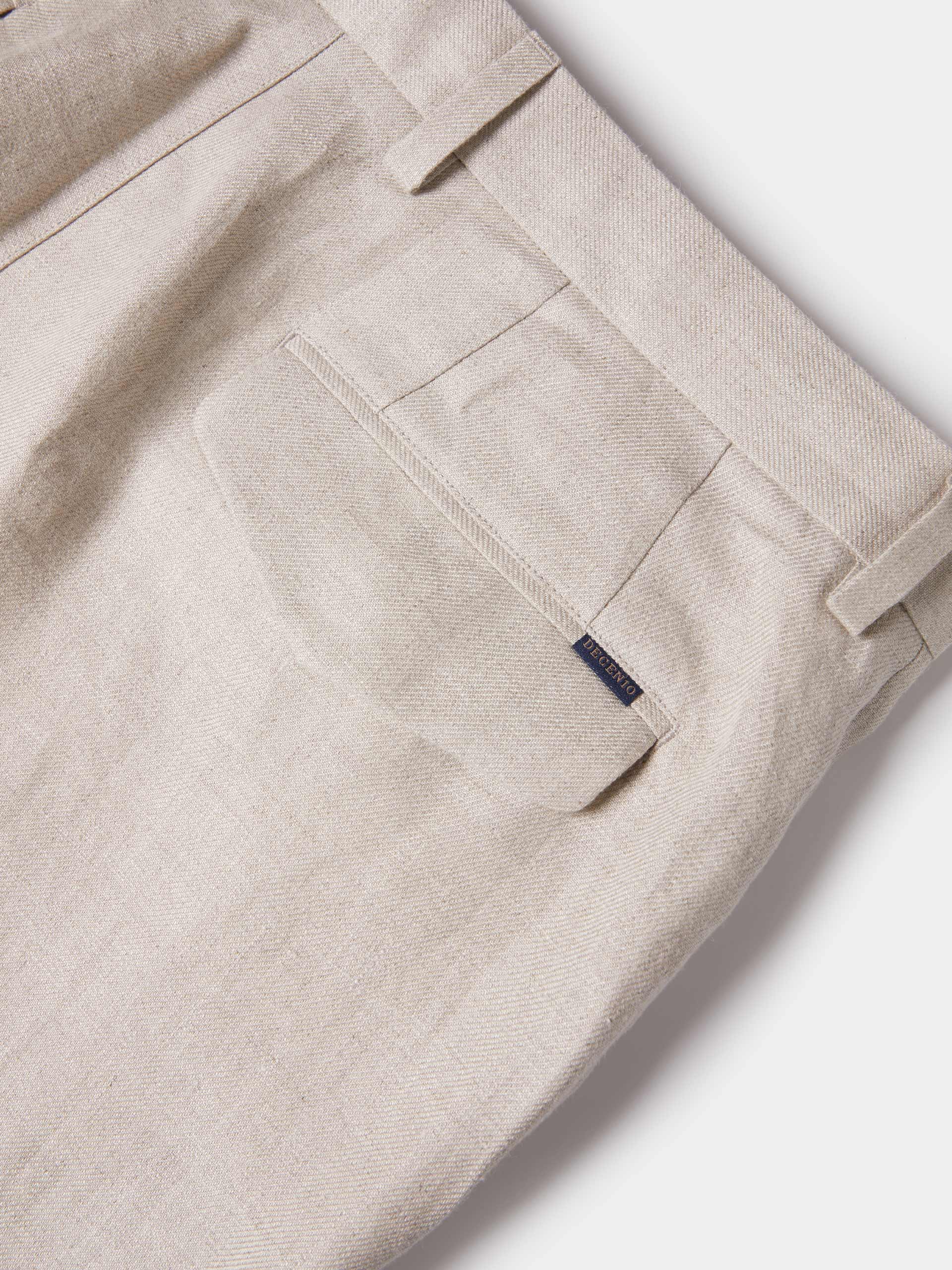 Slim fit trousers in linen and cotton