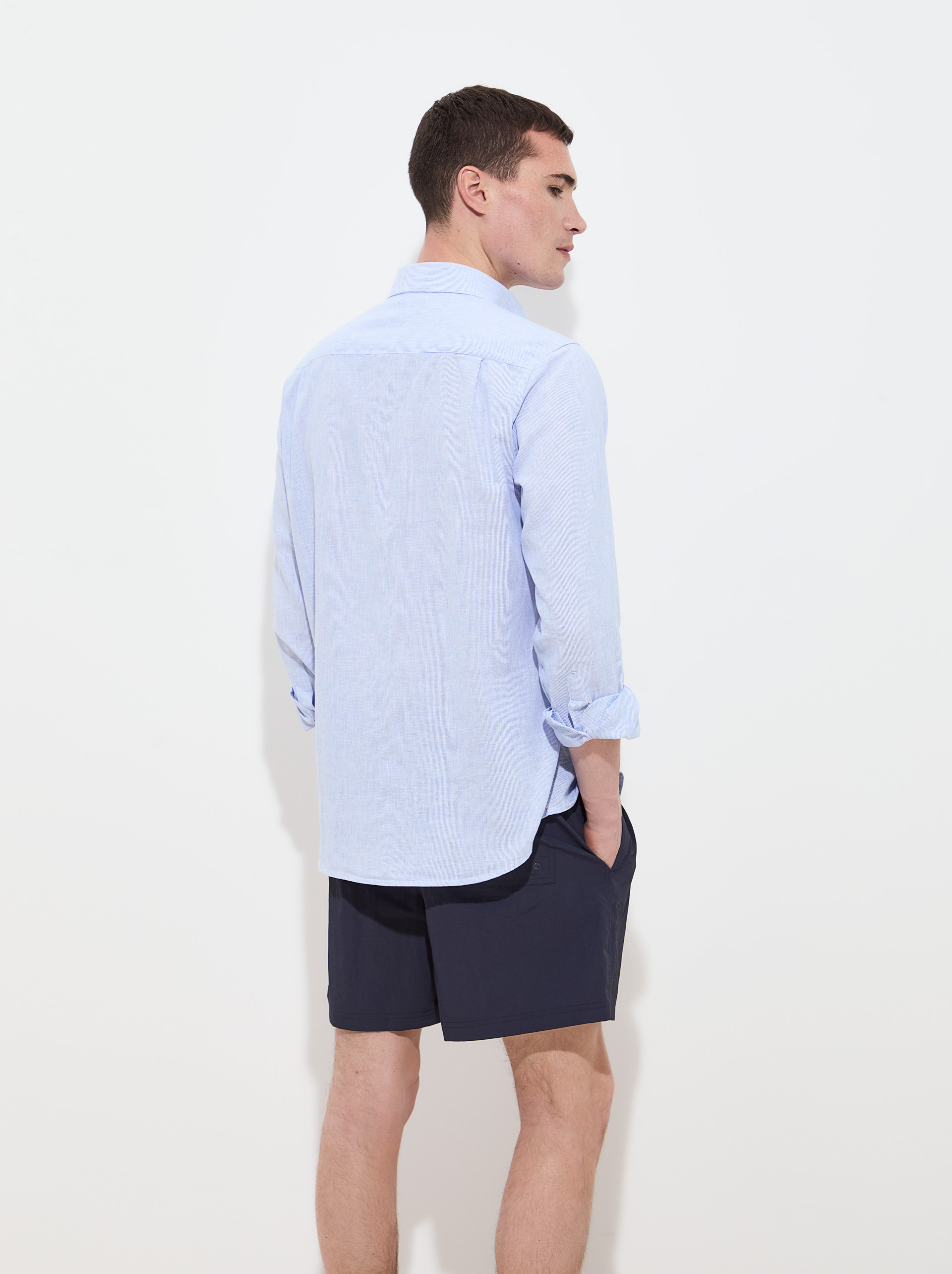 Shirt in linen and cotton