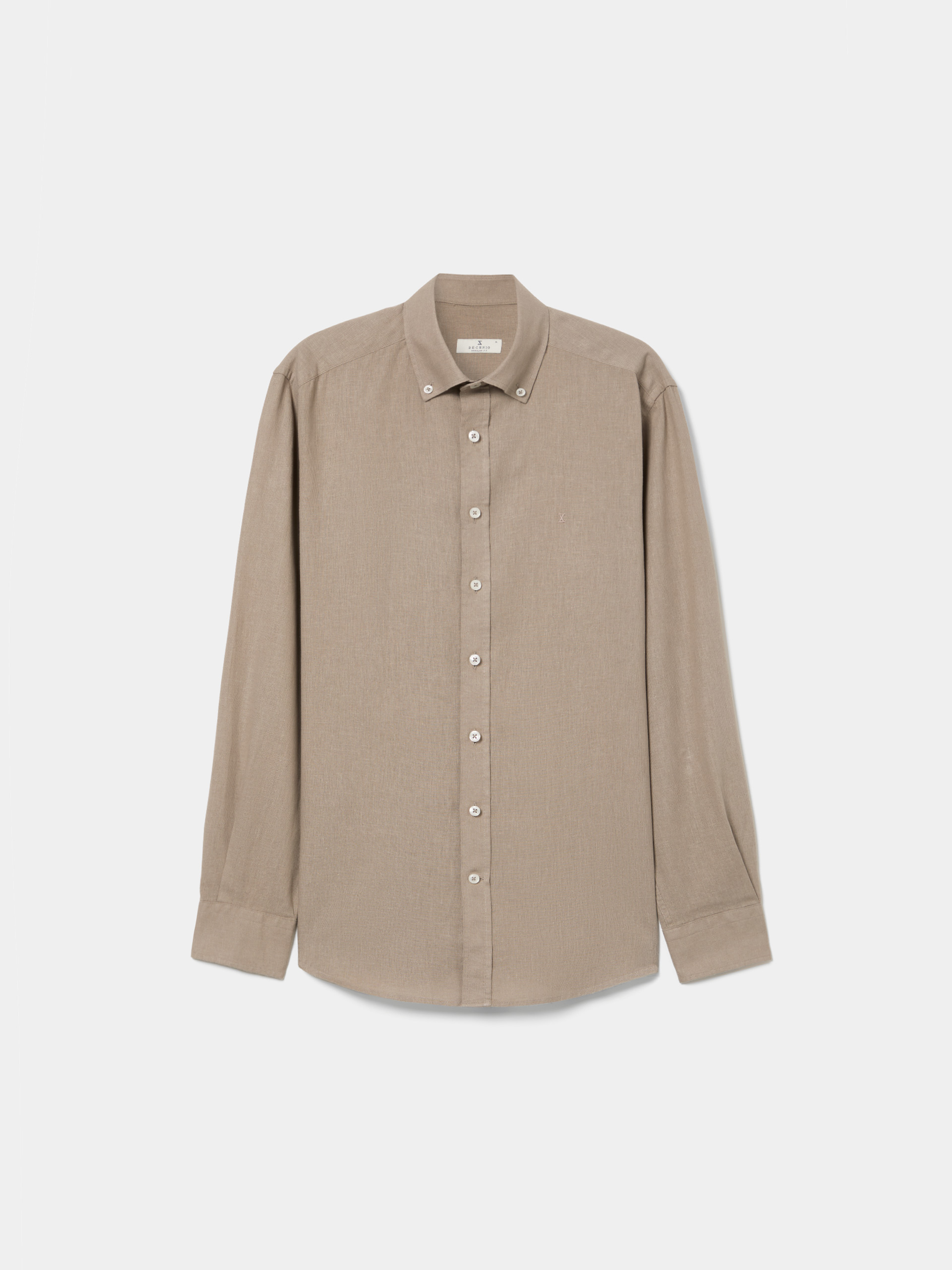 Regular fit shirt in linen and cotton