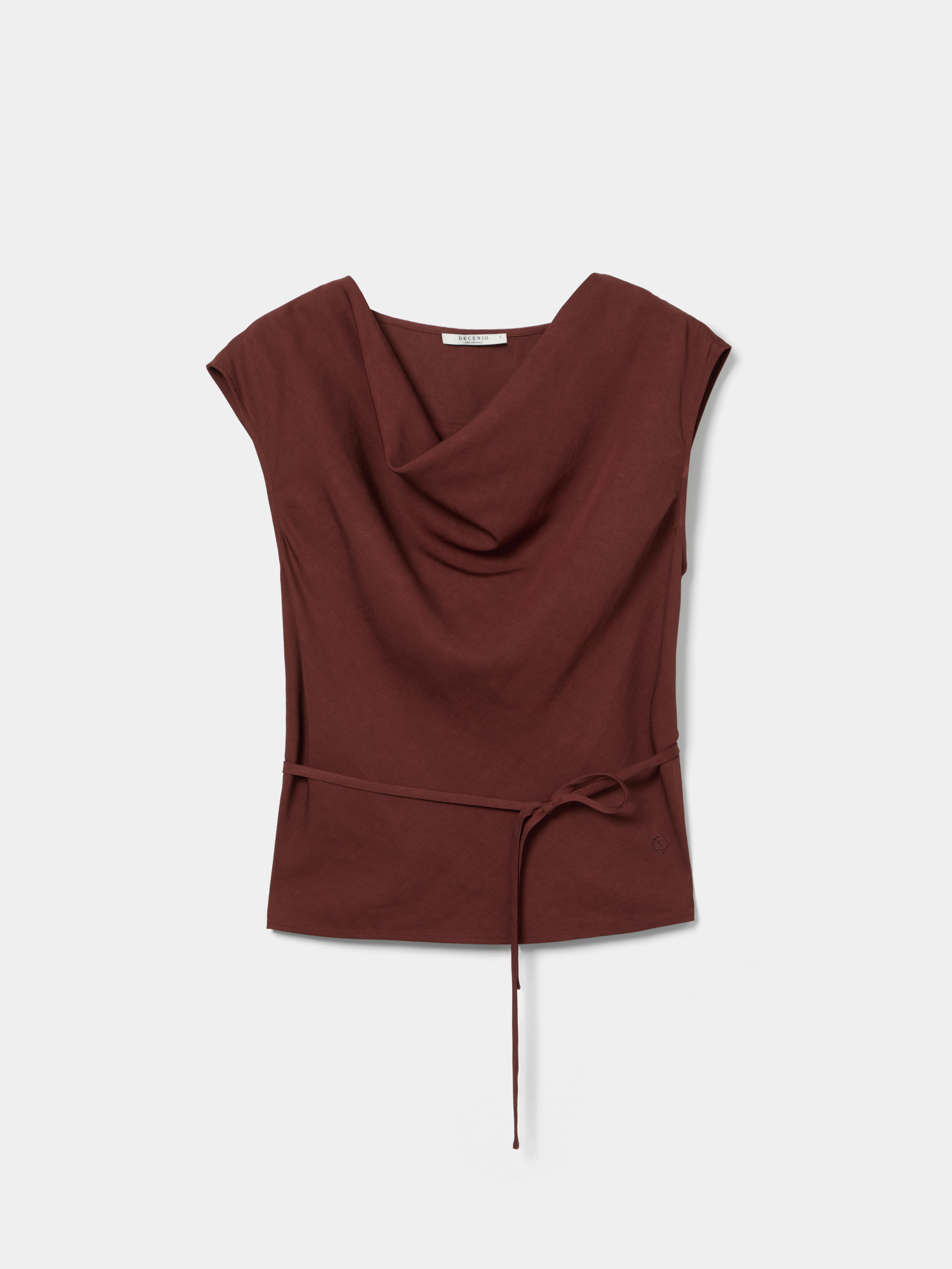 Blusa drapeada com cinto