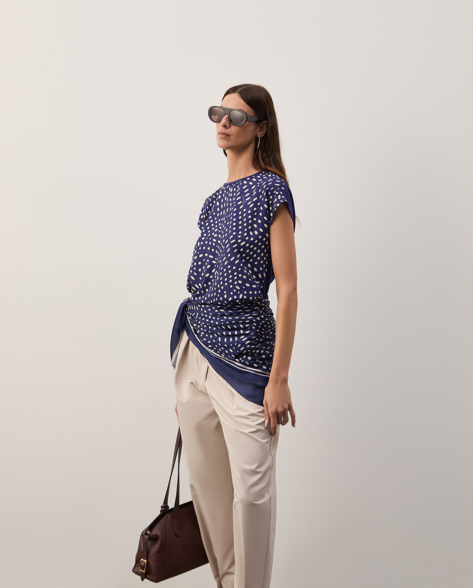T-shirt fluida estampada
