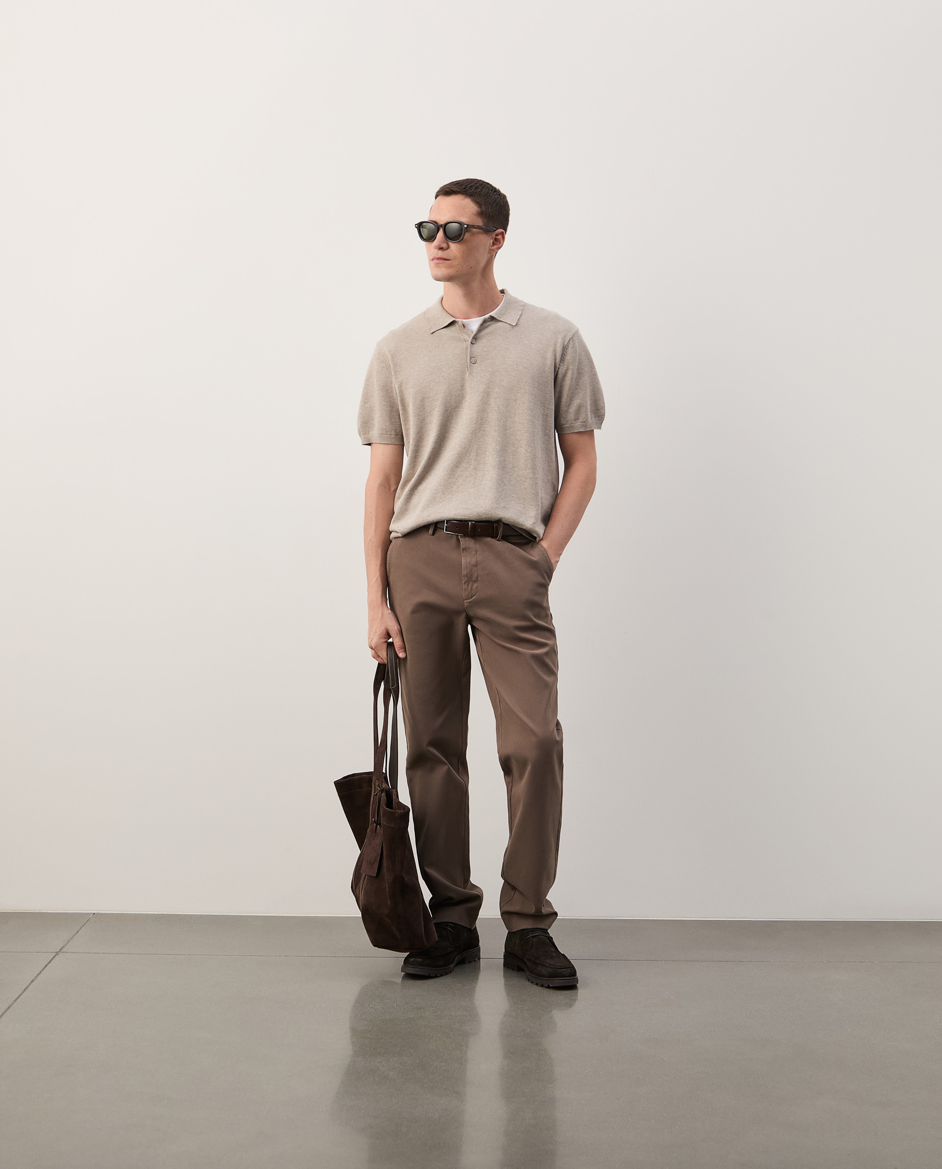 Cotton knit polo shirt