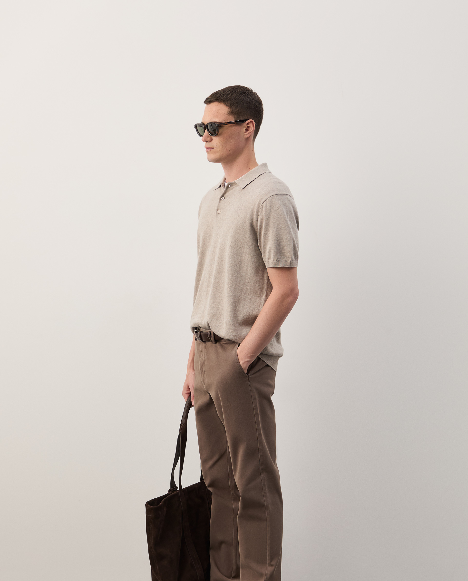 Cotton knit polo shirt