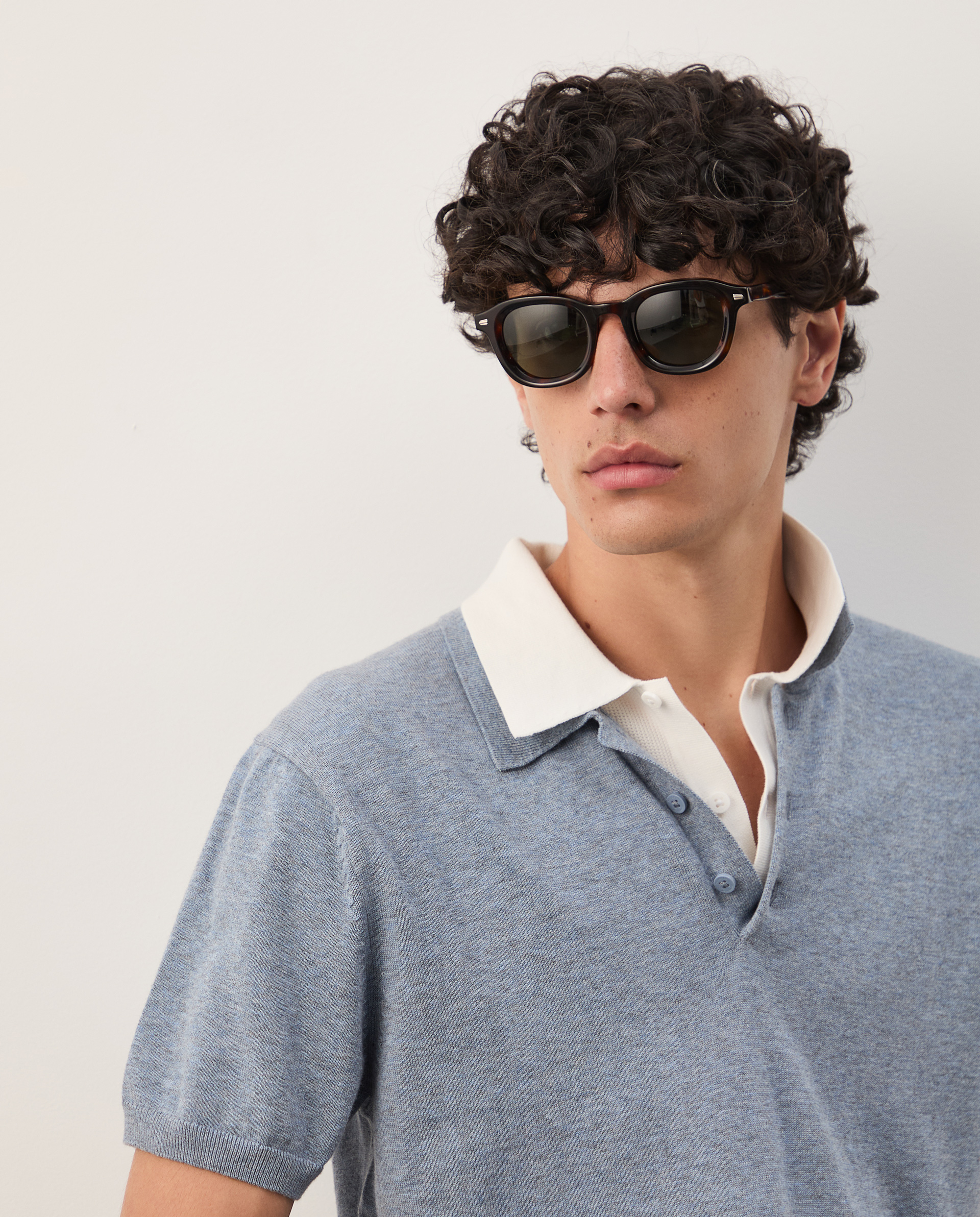Cotton knit polo shirt