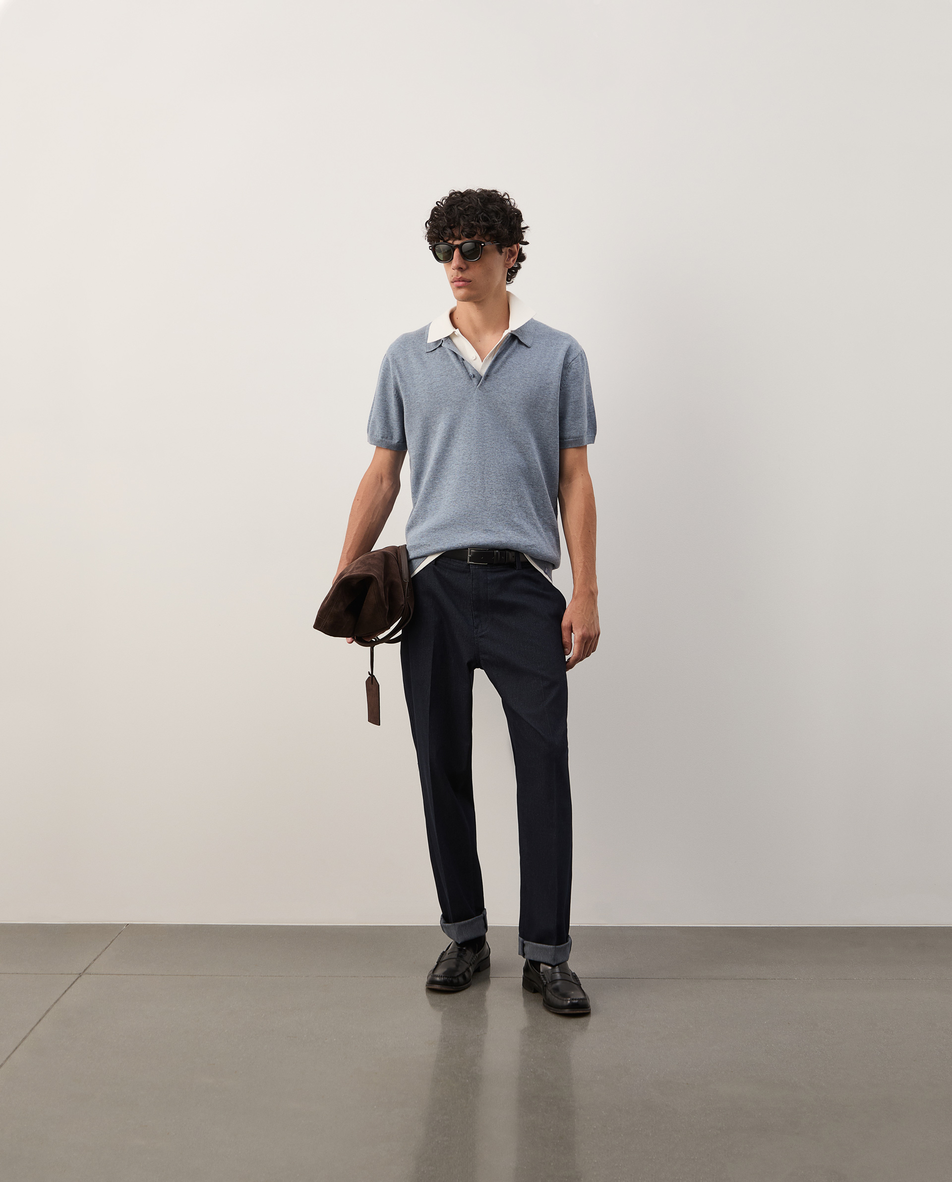 Cotton knit polo shirt