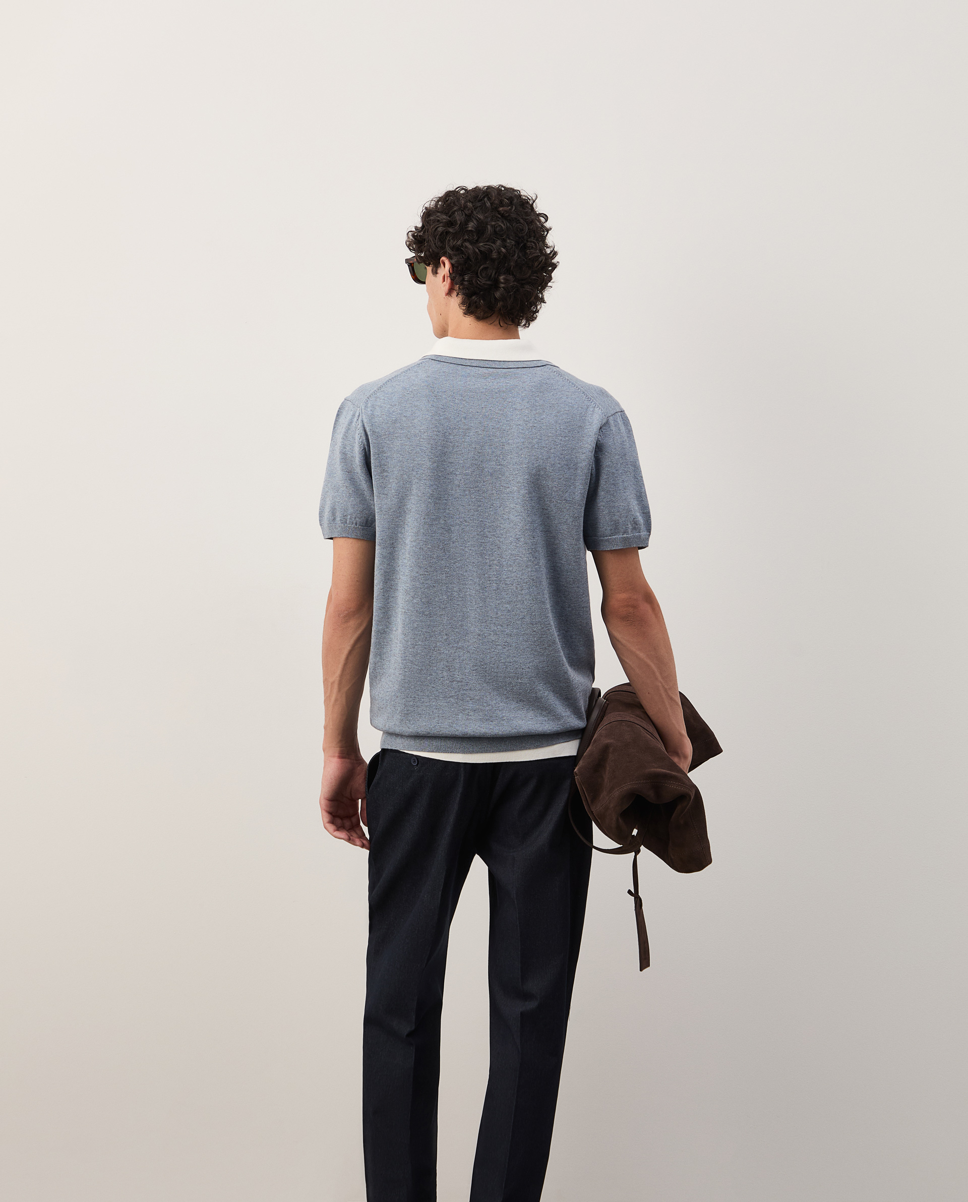Cotton knit polo shirt