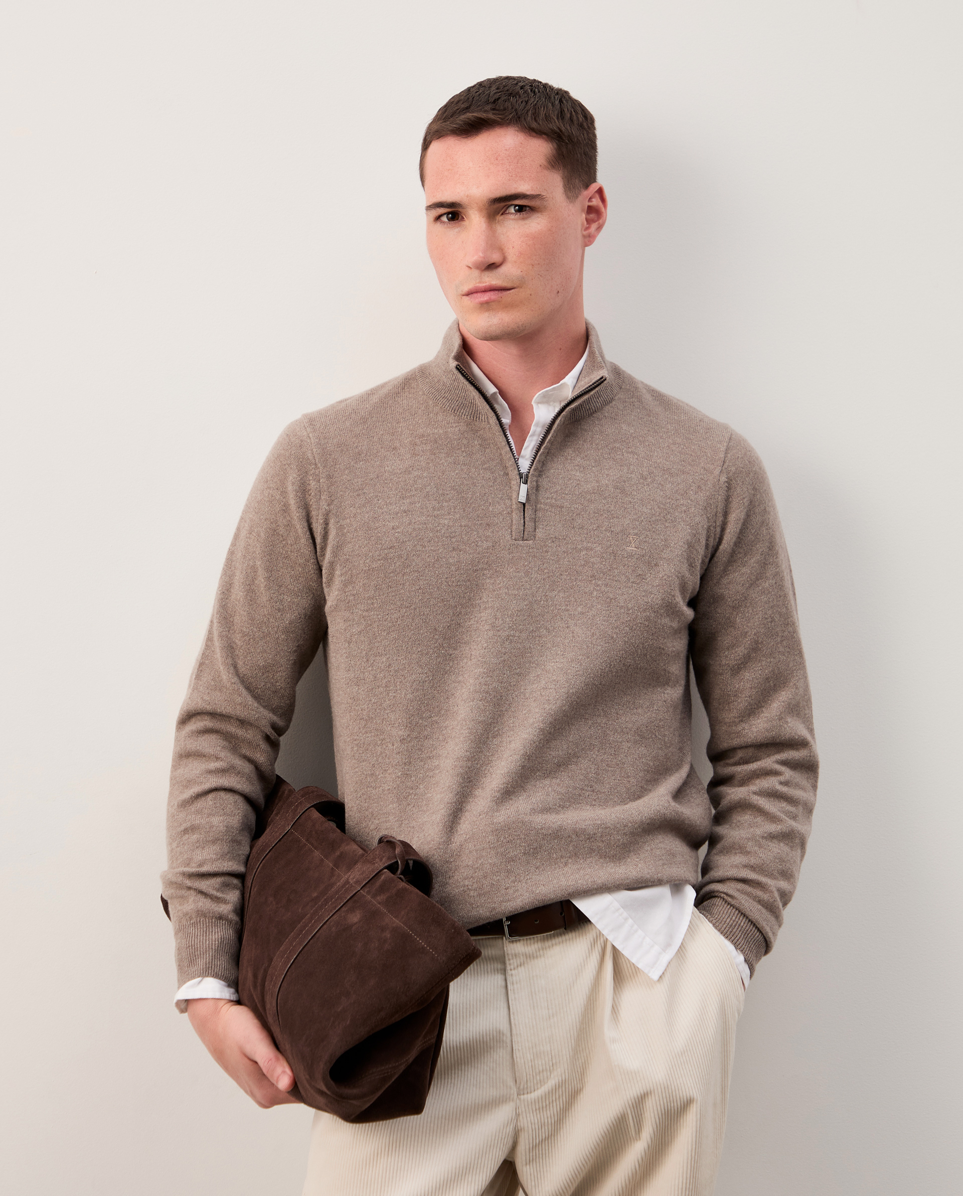 Half-zip woollen jumper