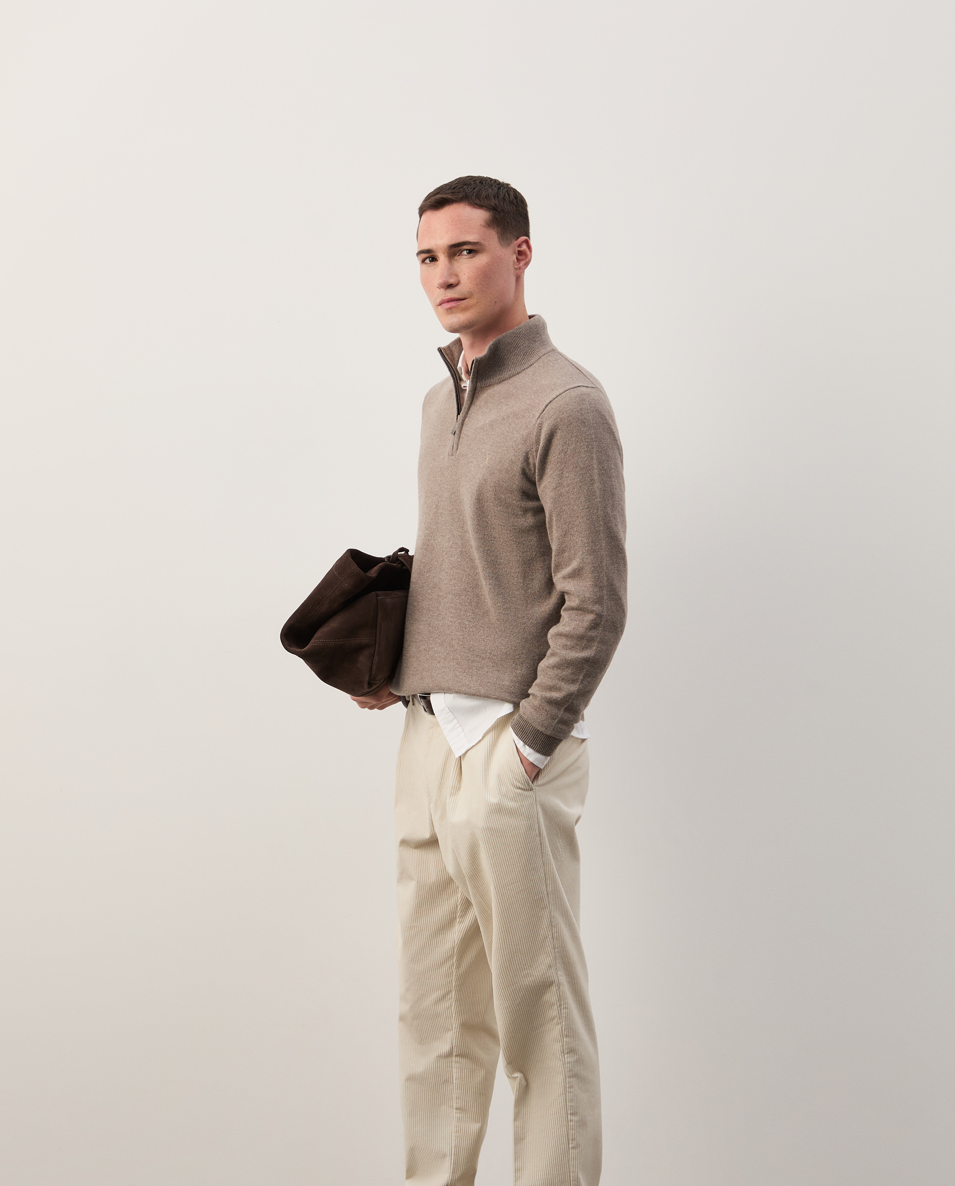 Half-zip woollen jumper